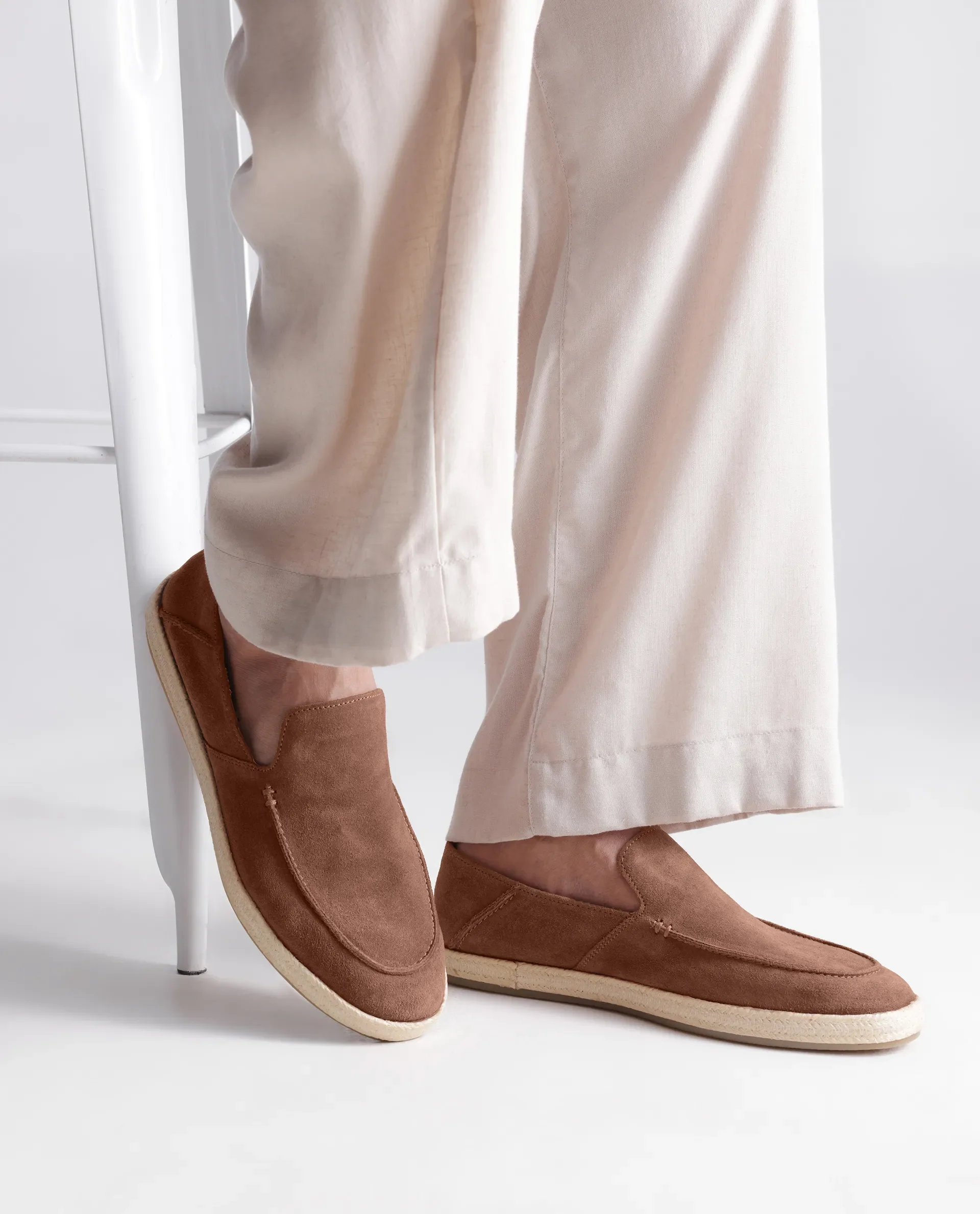 Rare Rabbit Men Havana Camel Suede Leather Slip-On Closure Shoes - Image 4