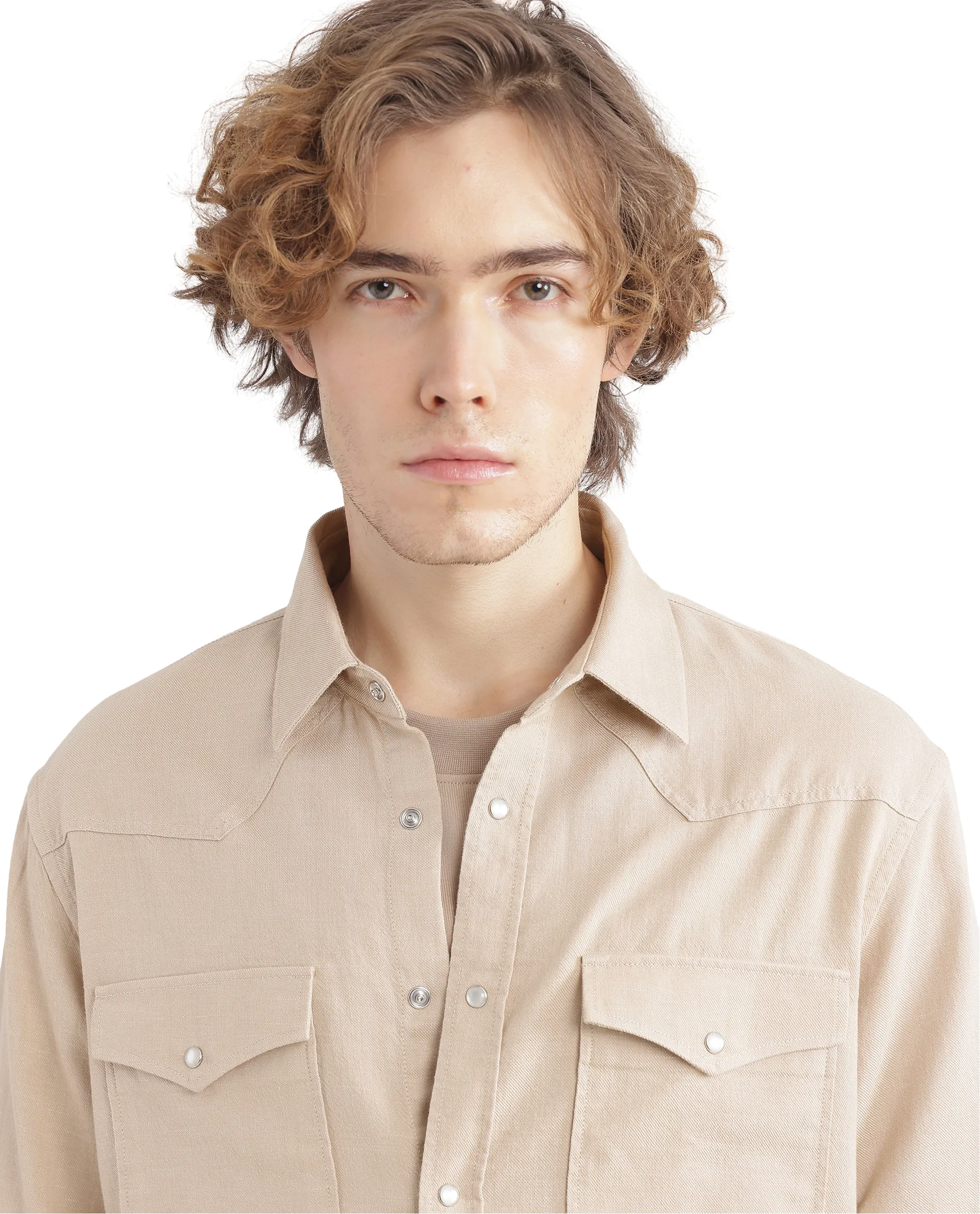 Rare Rabbit Men's Haxlr Beige Cotton Blend Plain Regular Fit Full Sleeve Collared Shirt - Image 4