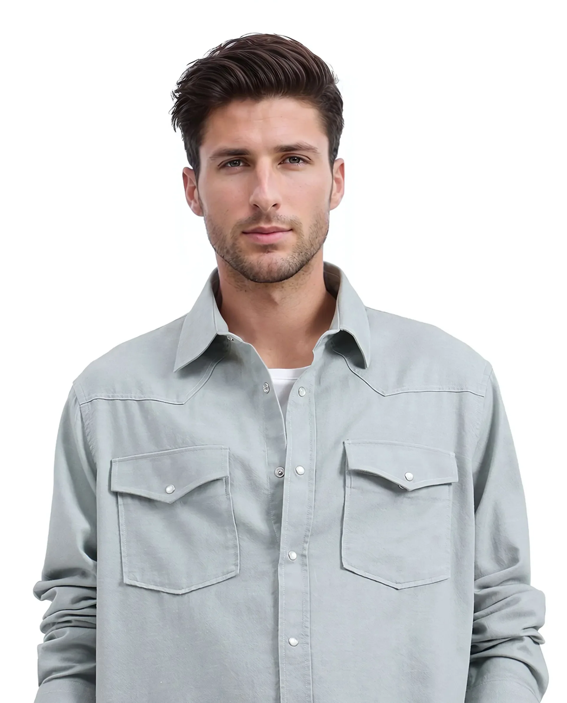 Rare Rabbit Men's Haxlr Green Cotton Blend Plain Regular Fit Full Sleeve Collared Shirt - Image 4