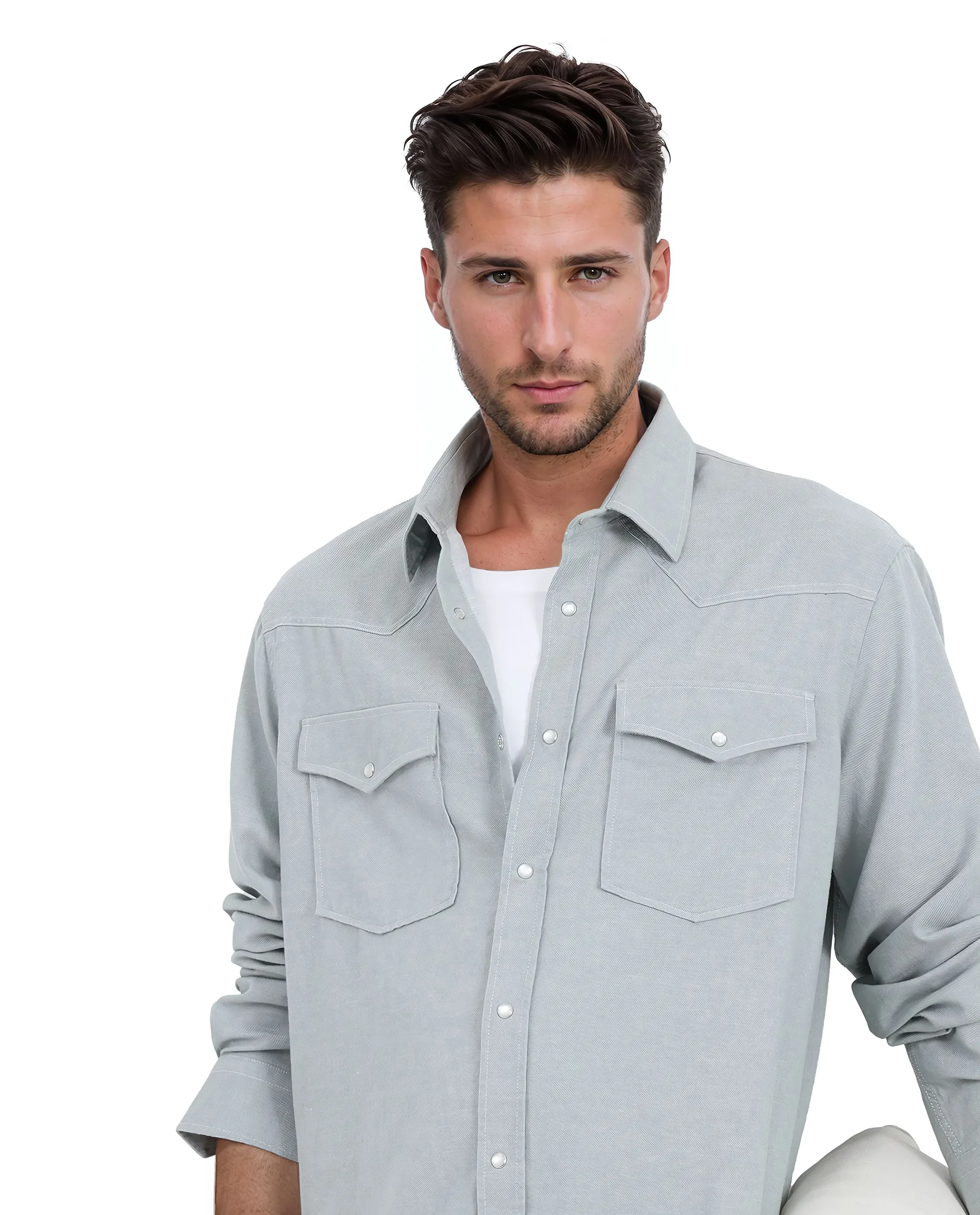 Rare Rabbit Men's Haxlr Green Cotton Blend Plain Regular Fit Full Sleeve Collared Shirt - Image 6