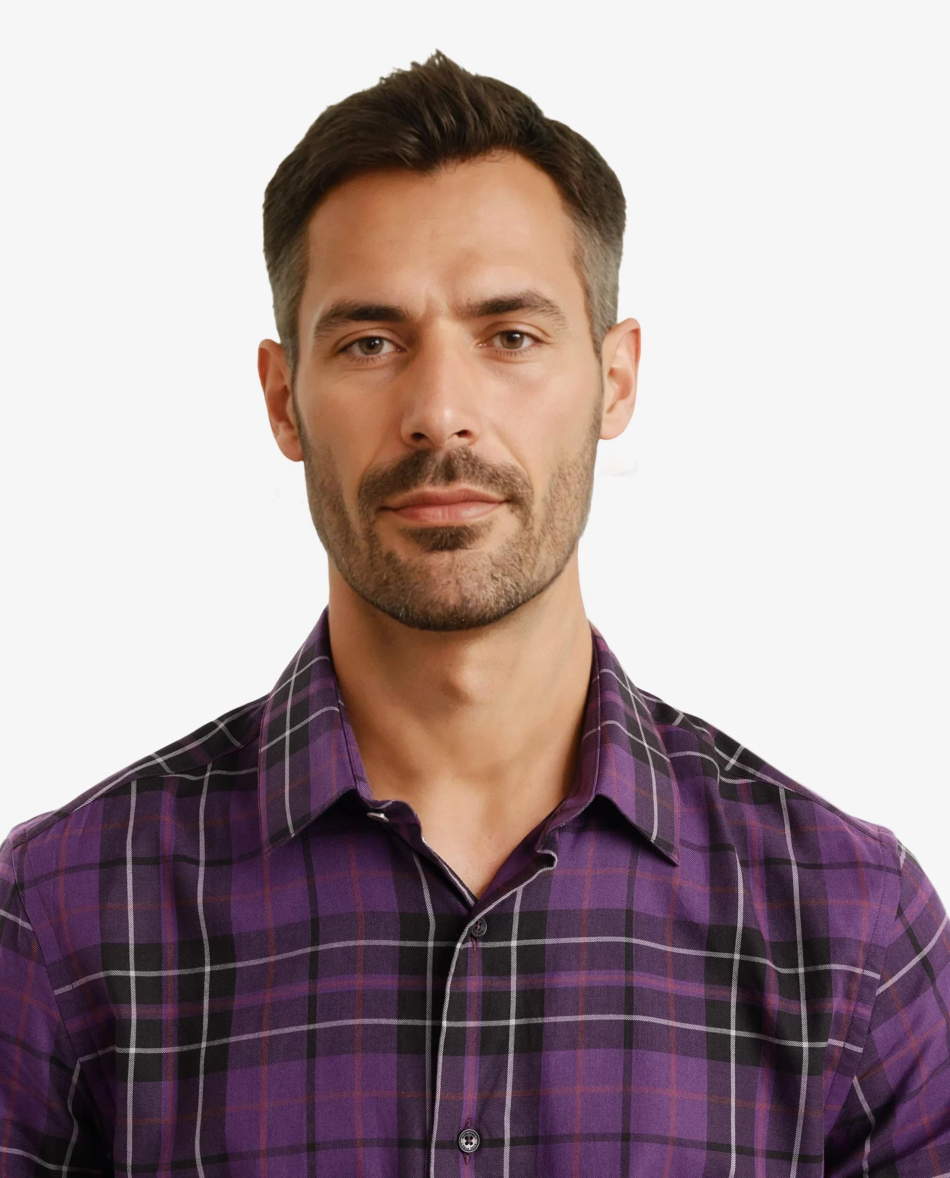 Rare Rabbit Men's Haze Dark Purple Cotton Checked Print Regular Fit Full Sleeve Collared Shirt - Image 8