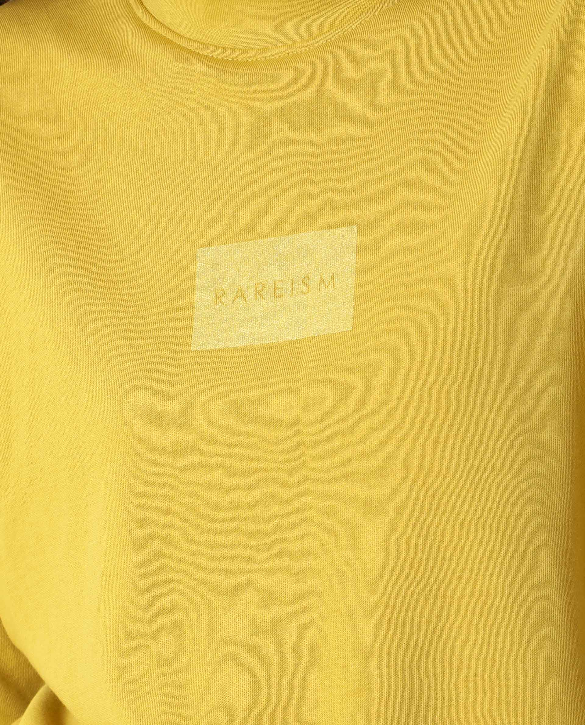 Rareism Women's Hectare Yellow Cotton Blend High Neck Plain Relaxed Fit Sweatshirt - Image 3