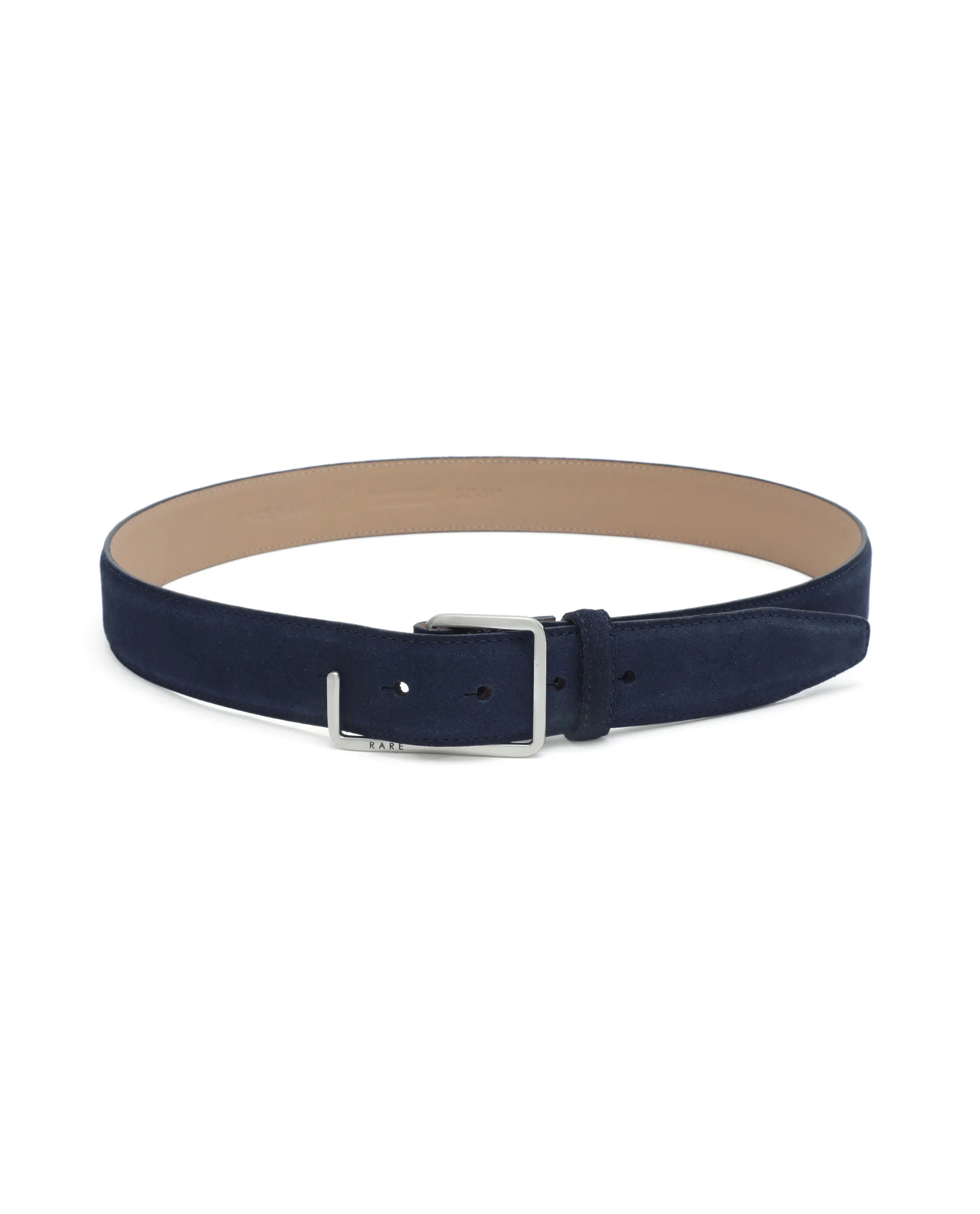 Rare Rabbit Men's Hedvig Blue Non-Reversible Push Ball Pin Buckle Suede Leather Belt - Image 3