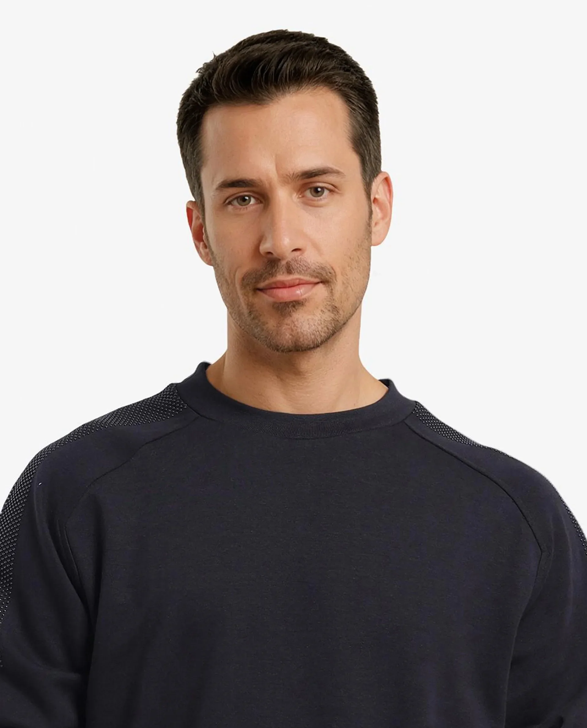 Rare Rabbit Men's Heg Black Cotton Plain Regular Fit Full Sleeve Crew Neck Sweatshirt - Image 3