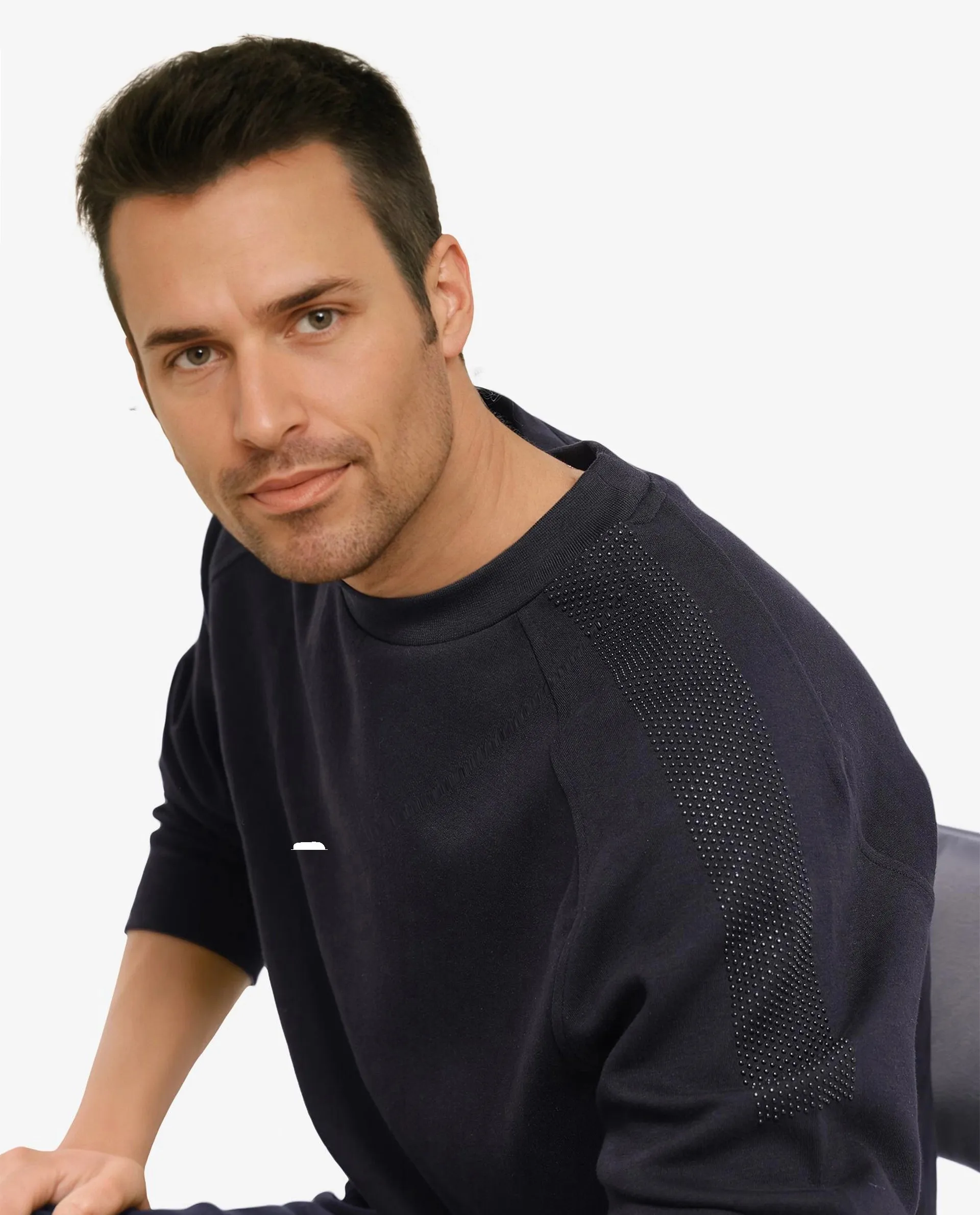Rare Rabbit Men's Heg Black Cotton Plain Regular Fit Full Sleeve Crew Neck Sweatshirt - Image 6