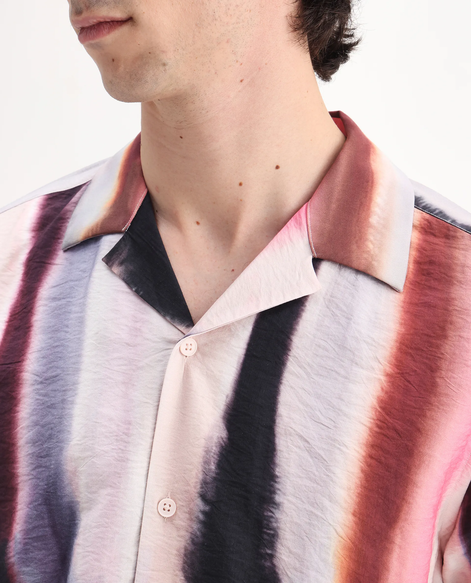 Rare Rabbit Men's Helor Multi Viscose Blend Abstract Print Relaxed Fit Half Sleeve Cuban Collar Shirt - Image 3