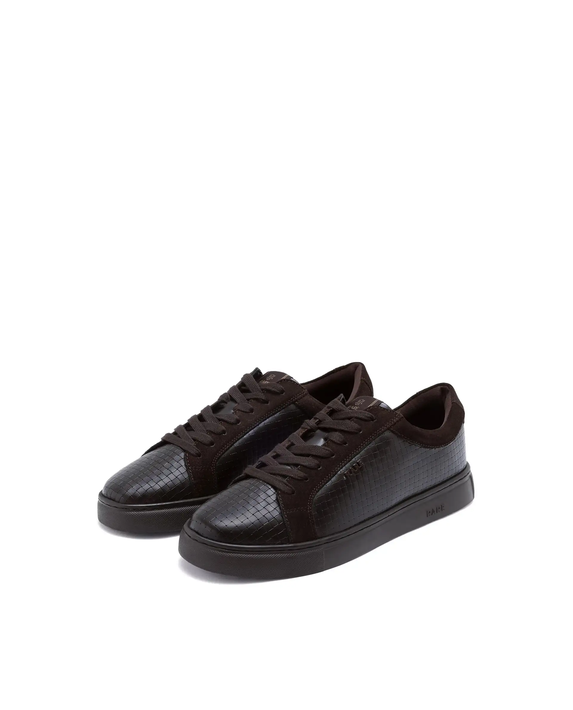 Rare Rabbit Men Herlock Brown Plated Genuine Leather With A Branded Metal Trim Low-Top Lace-Up Sneaker Shoes - Image 3