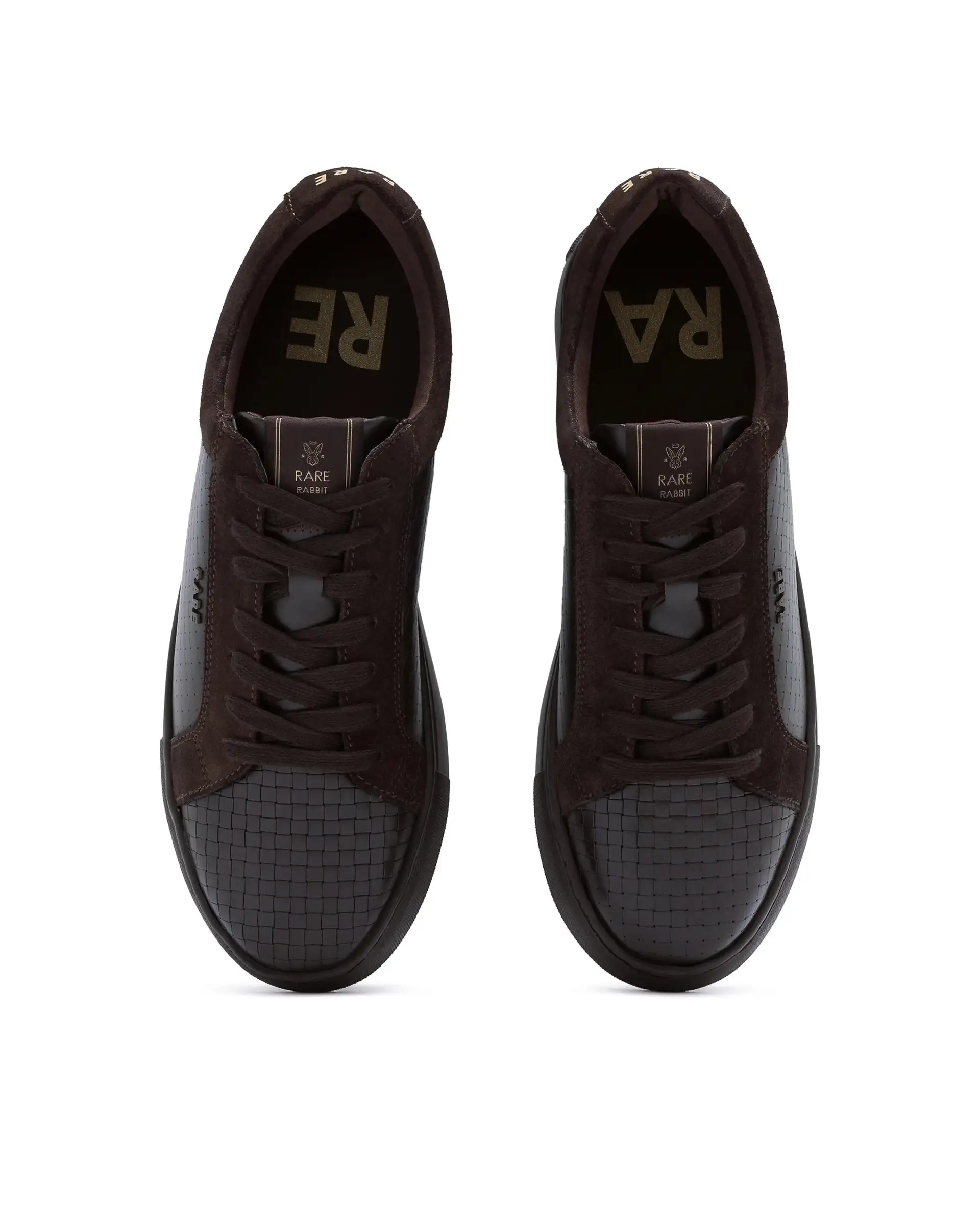 Rare Rabbit Men Herlock Brown Plated Genuine Leather With A Branded Metal Trim Low-Top Lace-Up Sneaker Shoes - Image 5
