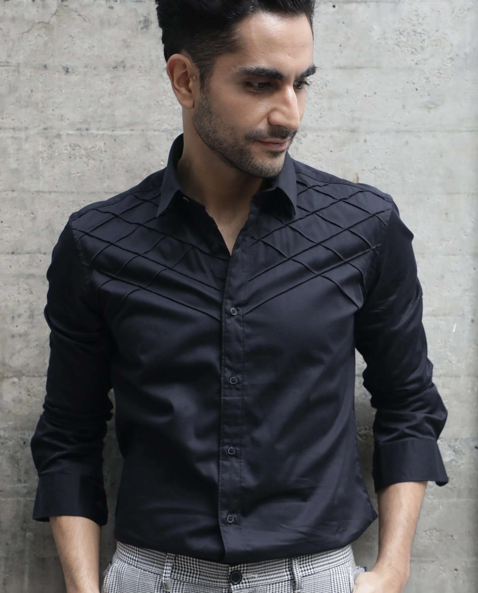 Rare Rabbit Men's Hero Black Cotton Textured Regular Fit Full Sleeve Collared Shirt - Image 6