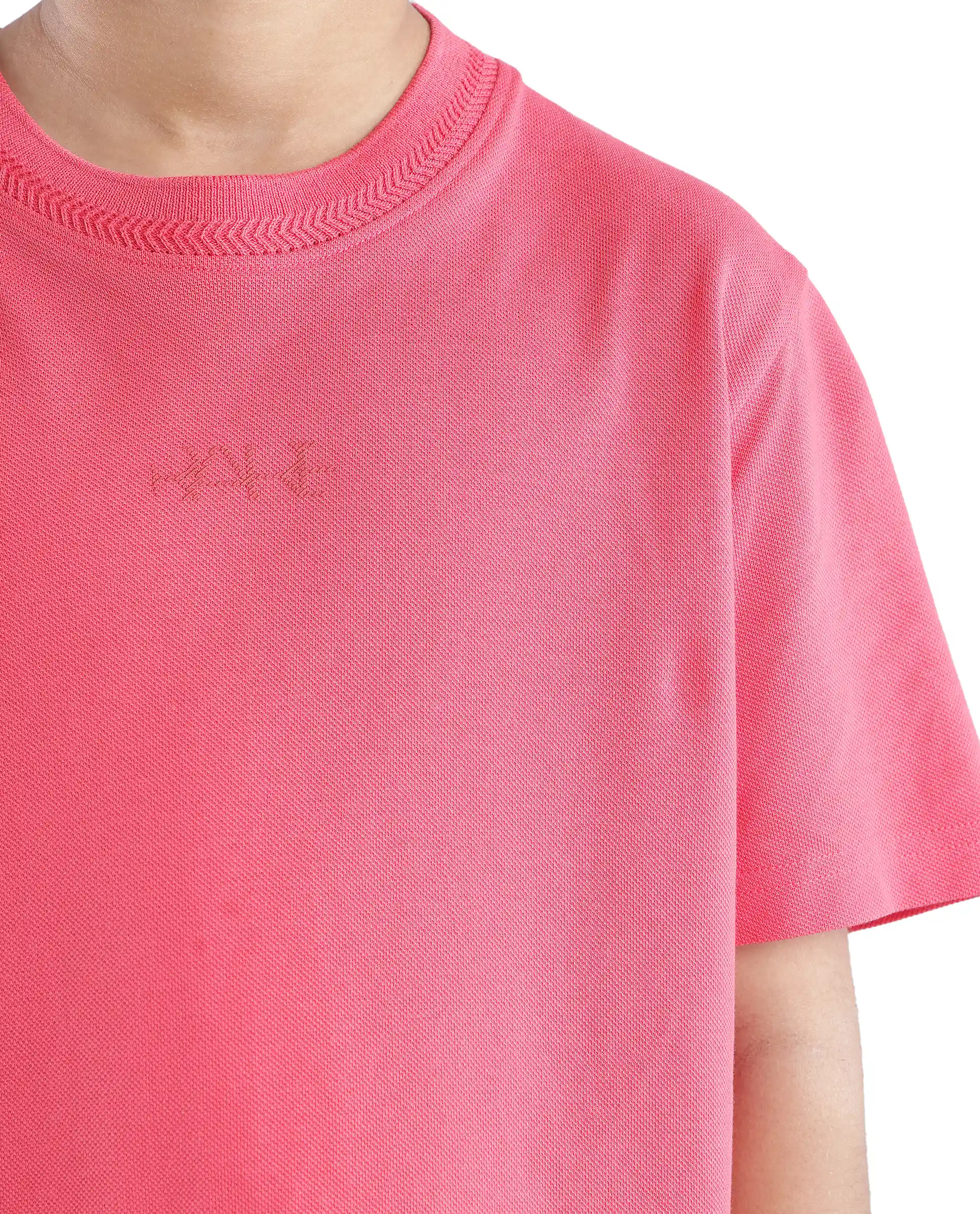 Rare Ones Kids Heron Fluorescent Pink Cotton Fabric Half Sleeves Crew Neck Embroidered T-Shirt - Image 7