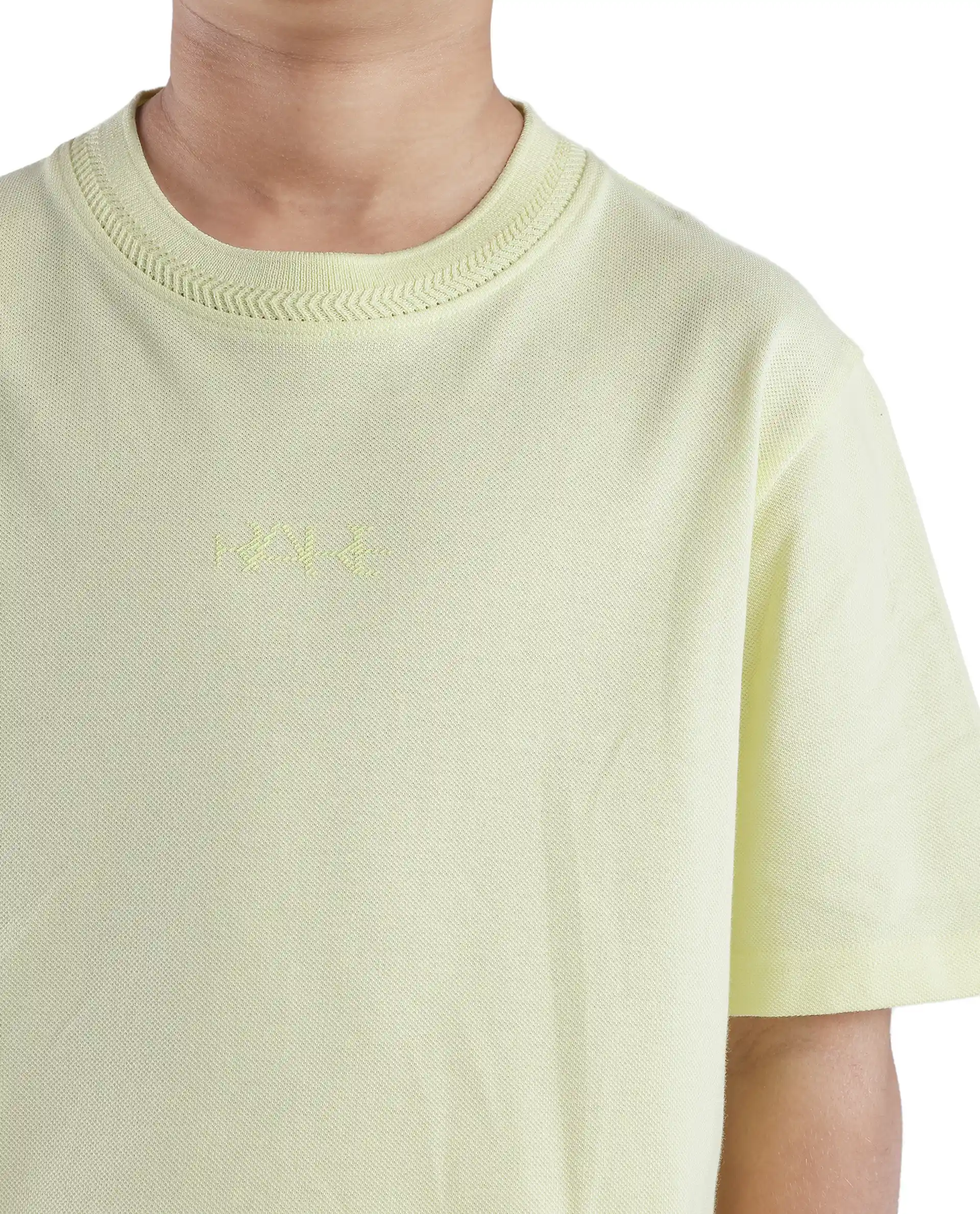Rare Ones Kids Heron Pastel Green Cotton Fabric Half Sleeves Crew Neck Embroidered T-Shirt - Image 3
