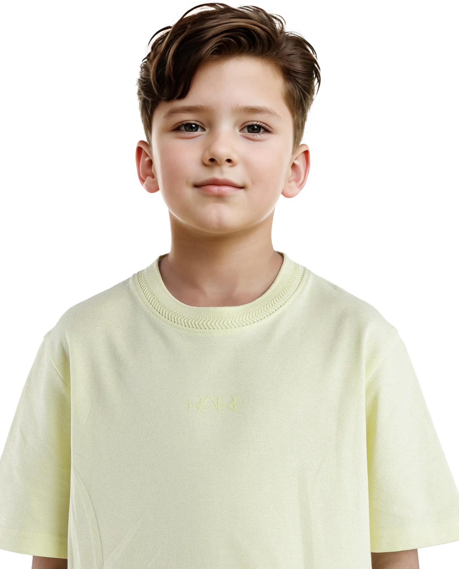 Rare Ones Kids Heron Pastel Green Cotton Fabric Half Sleeves Crew Neck Embroidered T-Shirt - Image 4