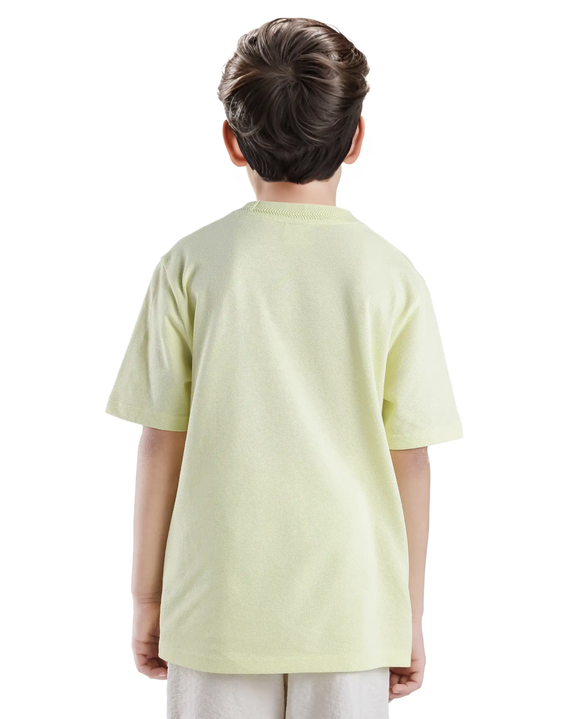 Rare Ones Kids Heron Pastel Green Cotton Fabric Half Sleeves Crew Neck Embroidered T-Shirt - Image 8