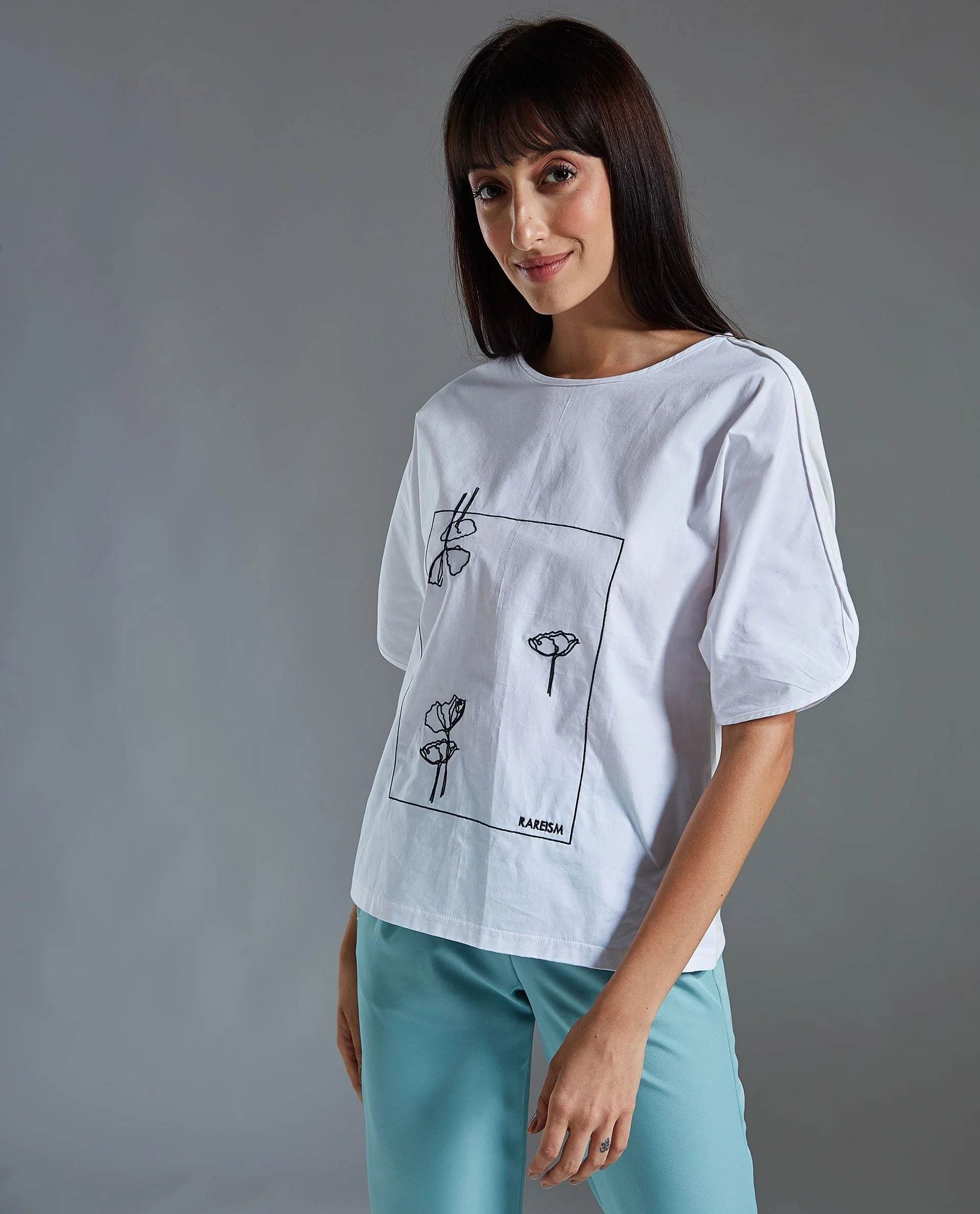 Rareism Women Hersheys White Top Short Sleeves - Image 4