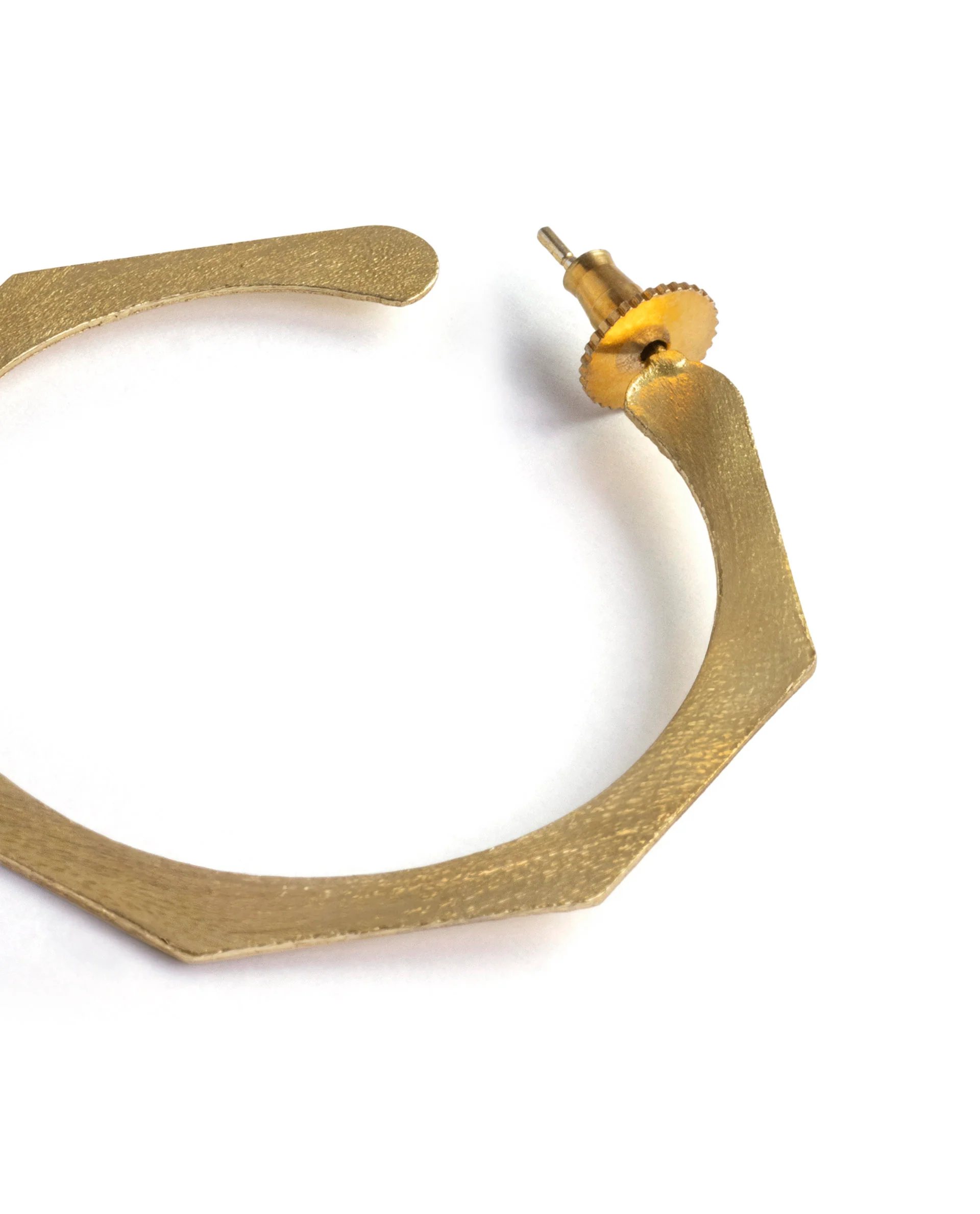 Rareism Women Hexa Hoop Gold Earring - Image 4
