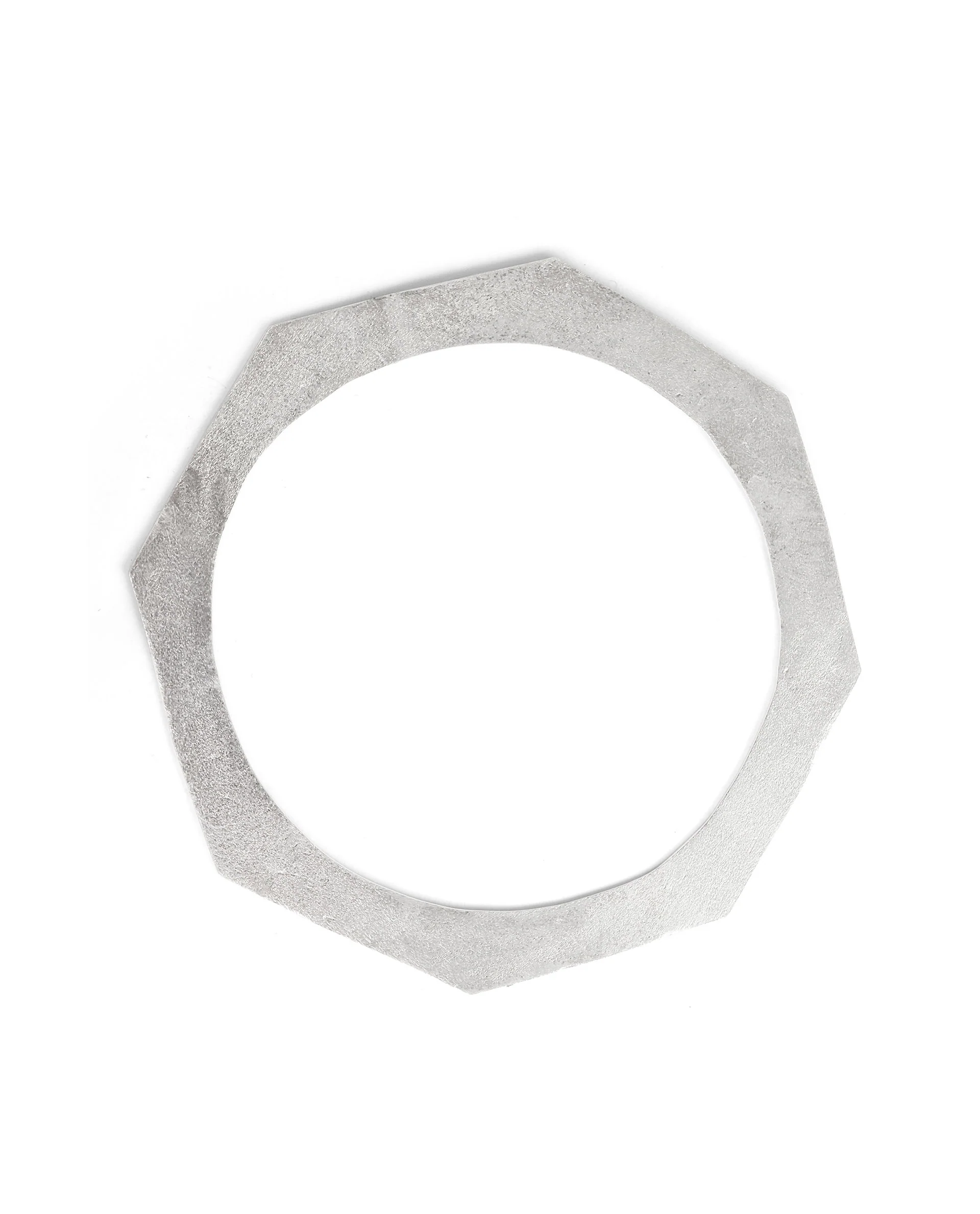 Rareism Women Hexagon Silver Bangle Necklace - Image 3