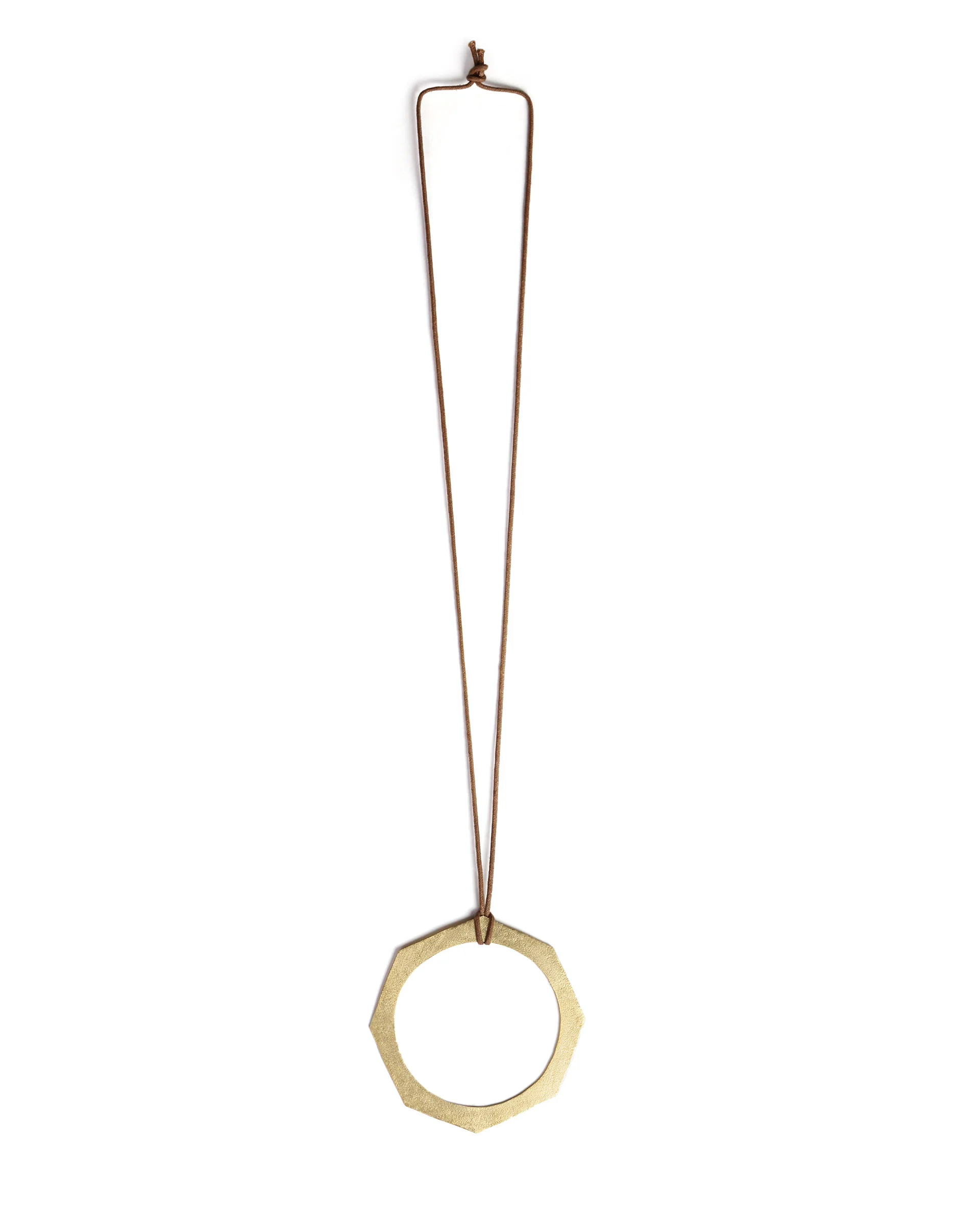 Rareism Women Hexagon Gold Bangle Necklace - Image 3