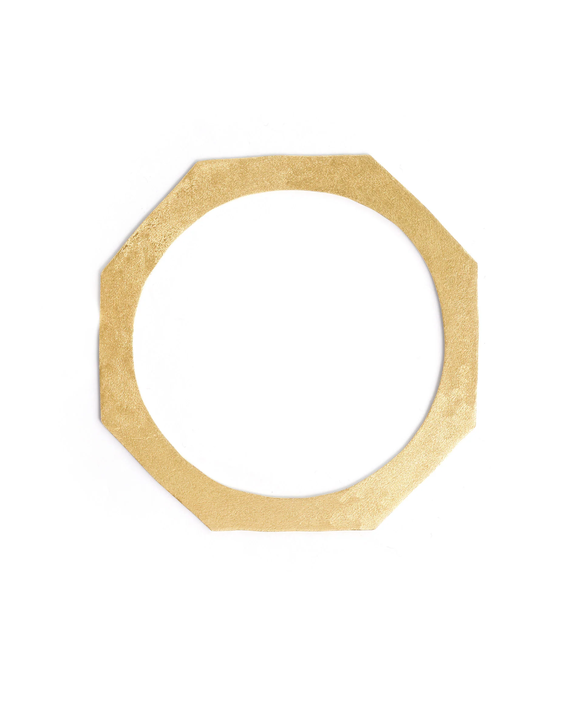 Rareism Women Hexagon Gold Bangle Necklace - Image 4