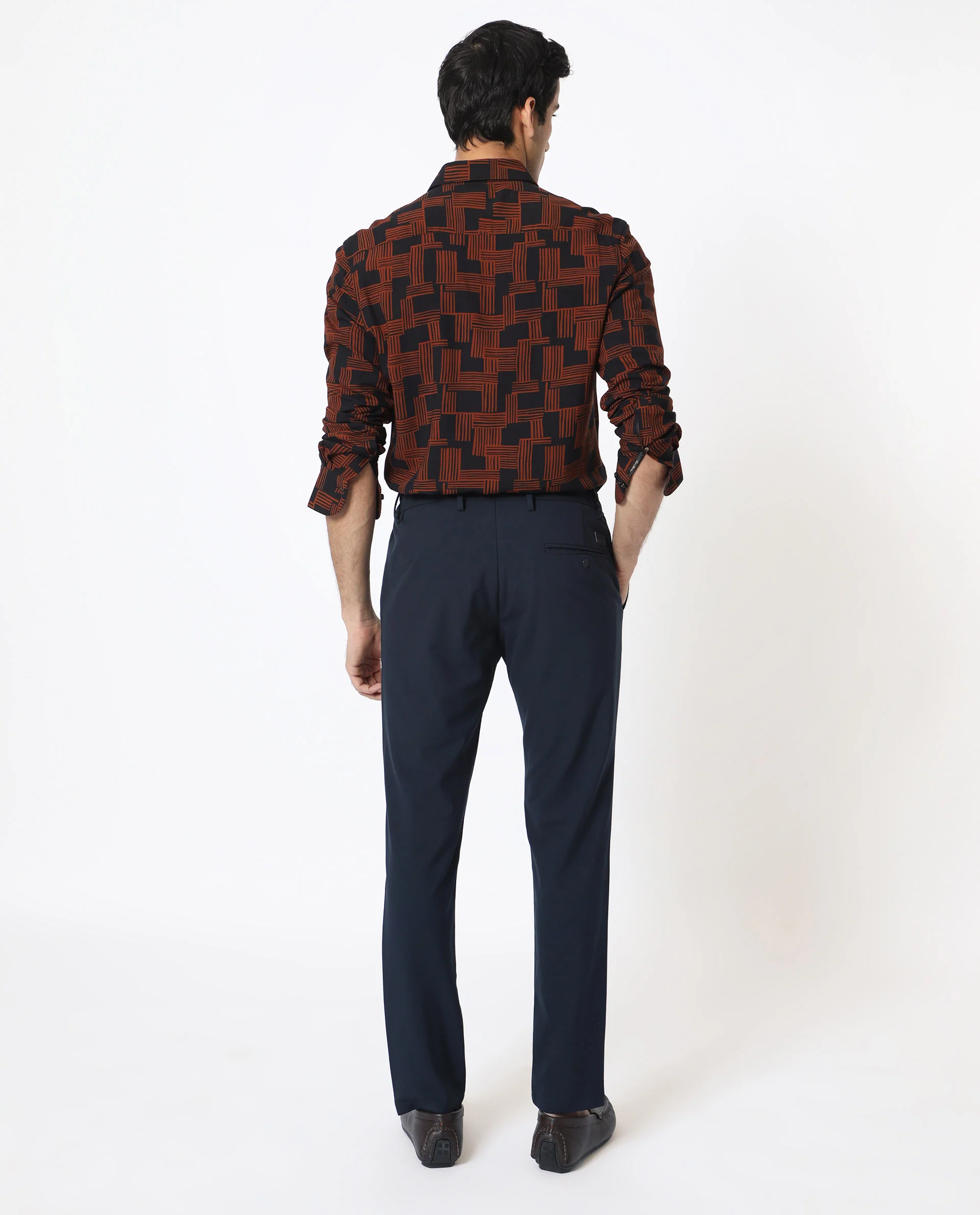 Rare Rabbit Men's Hicks Black Viscose Geometric Print Regular Fit Full Sleeve Collared Shirt - Image 9