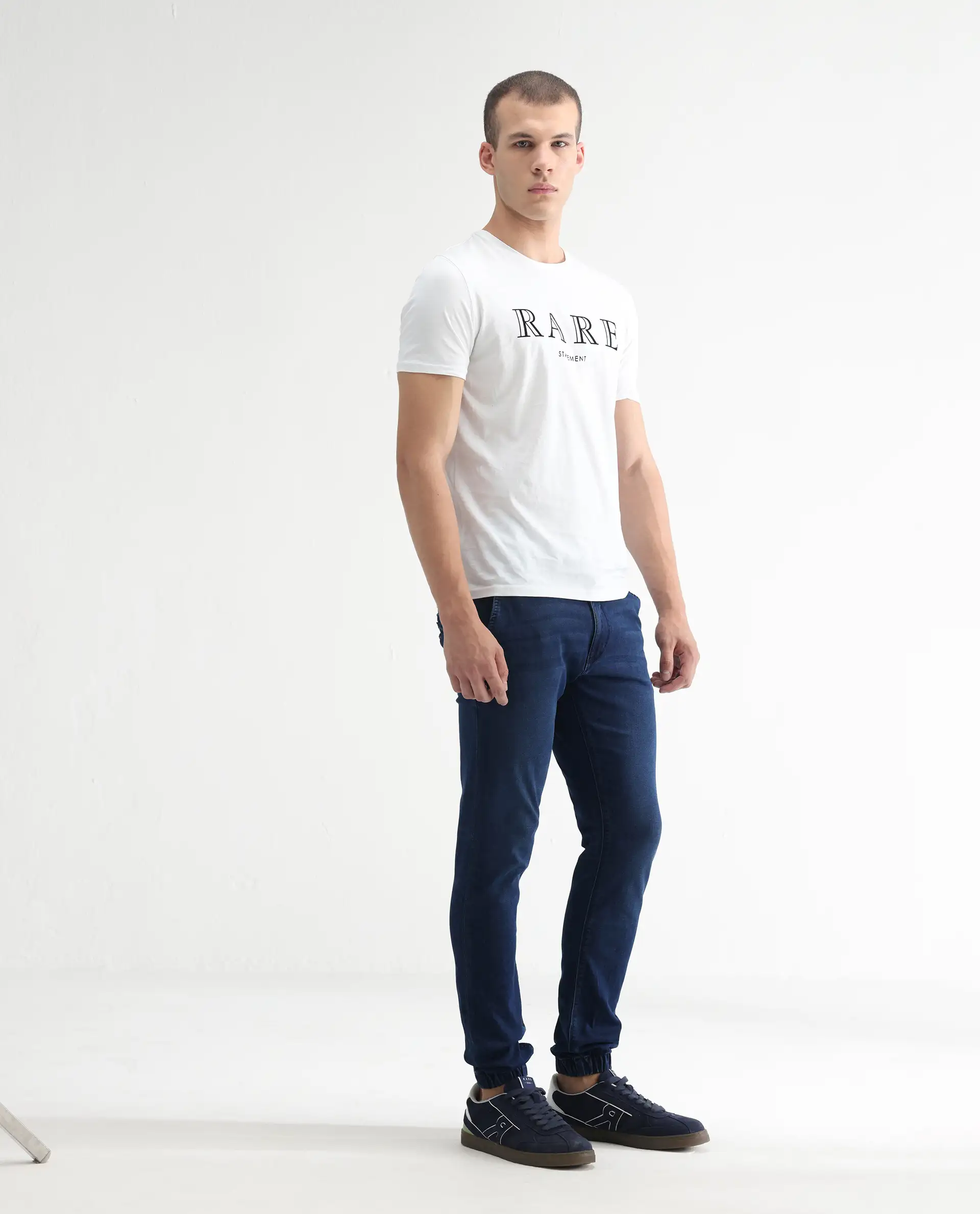 Rare Rabbit Men's Higg Blue Cotton Plain Hawk Slim Fit Jeans - Image 5