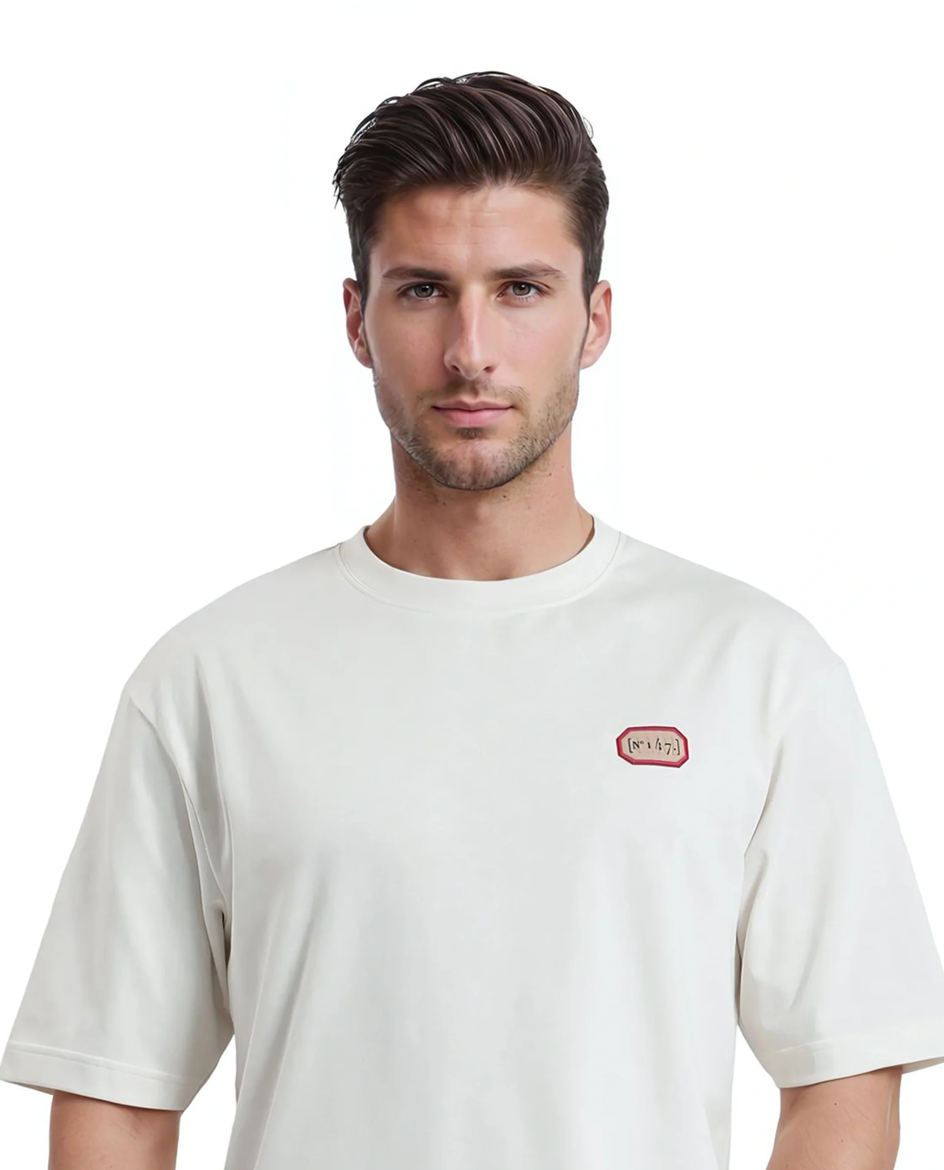 Rare Rabbit Men's Hirm Off White Cotton Graphic Print Qlo Fit Half Sleeve Crew Neck T-Shirt - Image 2