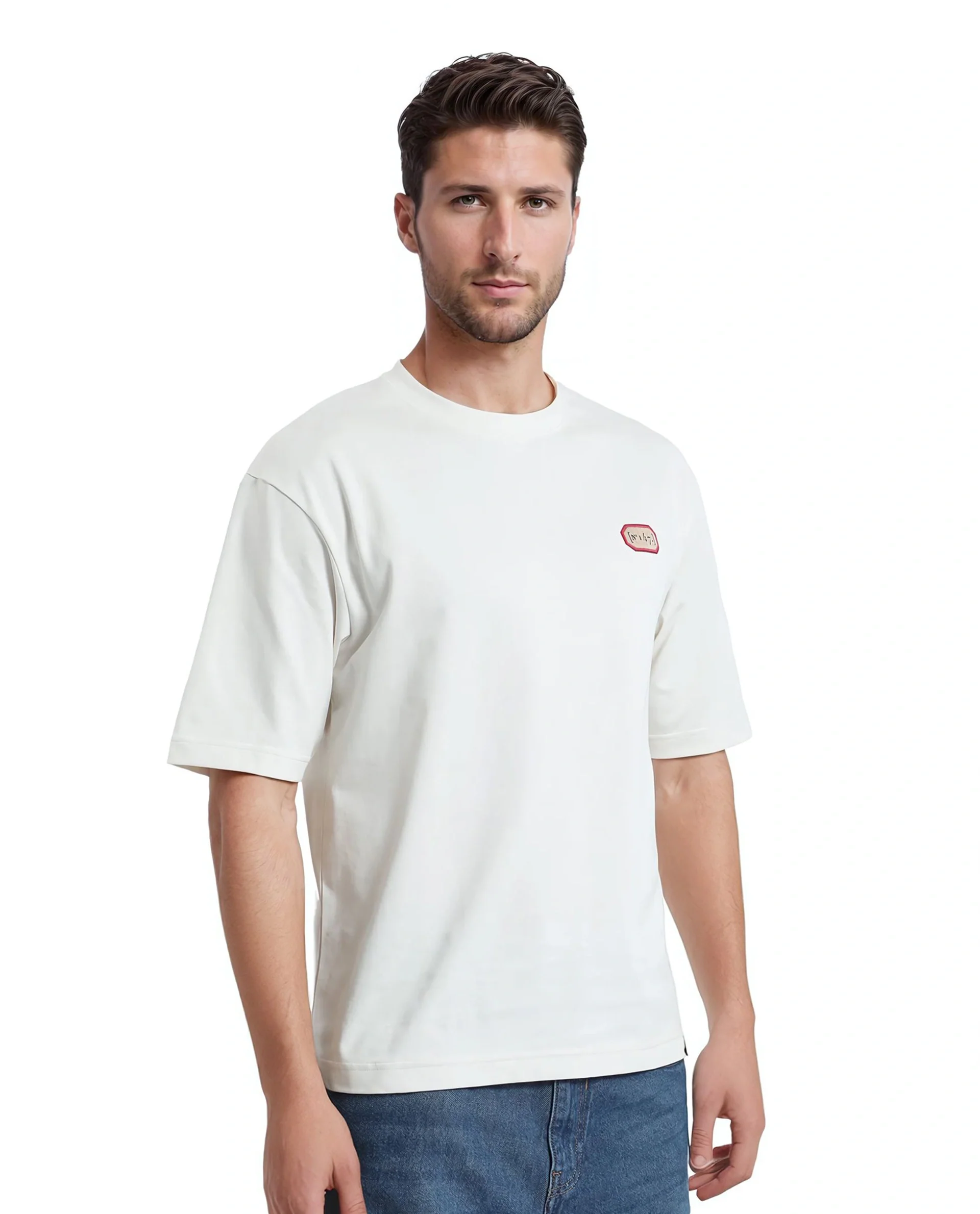 Rare Rabbit Men's Hirm Off White Cotton Graphic Print Qlo Fit Half Sleeve Crew Neck T-Shirt - Image 6