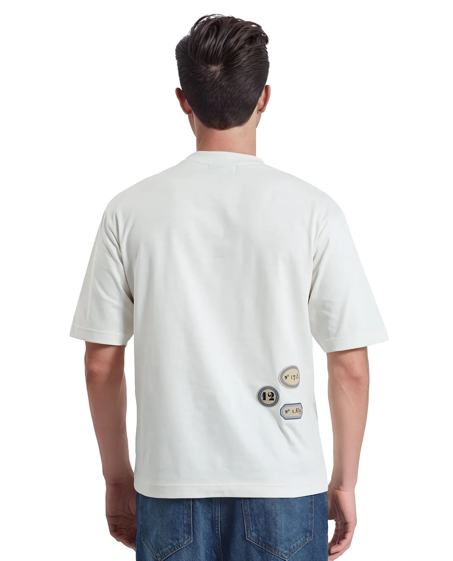 Rare Rabbit Men's Hirm Off White Cotton Graphic Print Qlo Fit Half Sleeve Crew Neck T-Shirt - Image 7