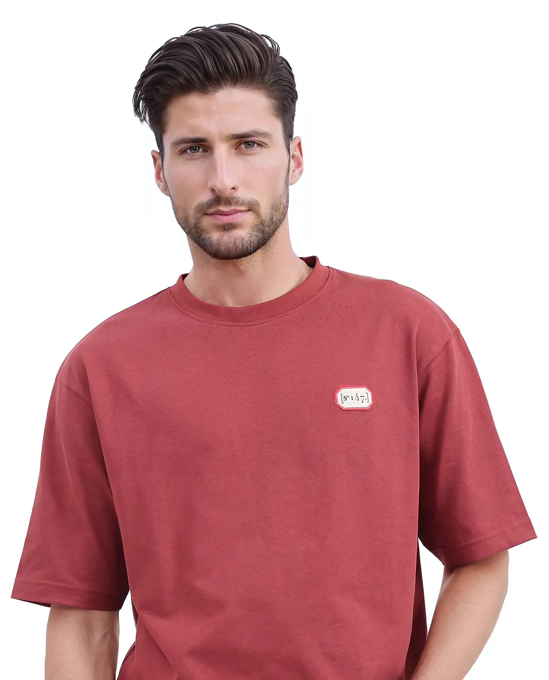 Rare Rabbit Men's Cotton Graphic Print Qlo Fit Half Sleeve Crew Neck T-Shirt - Image 2