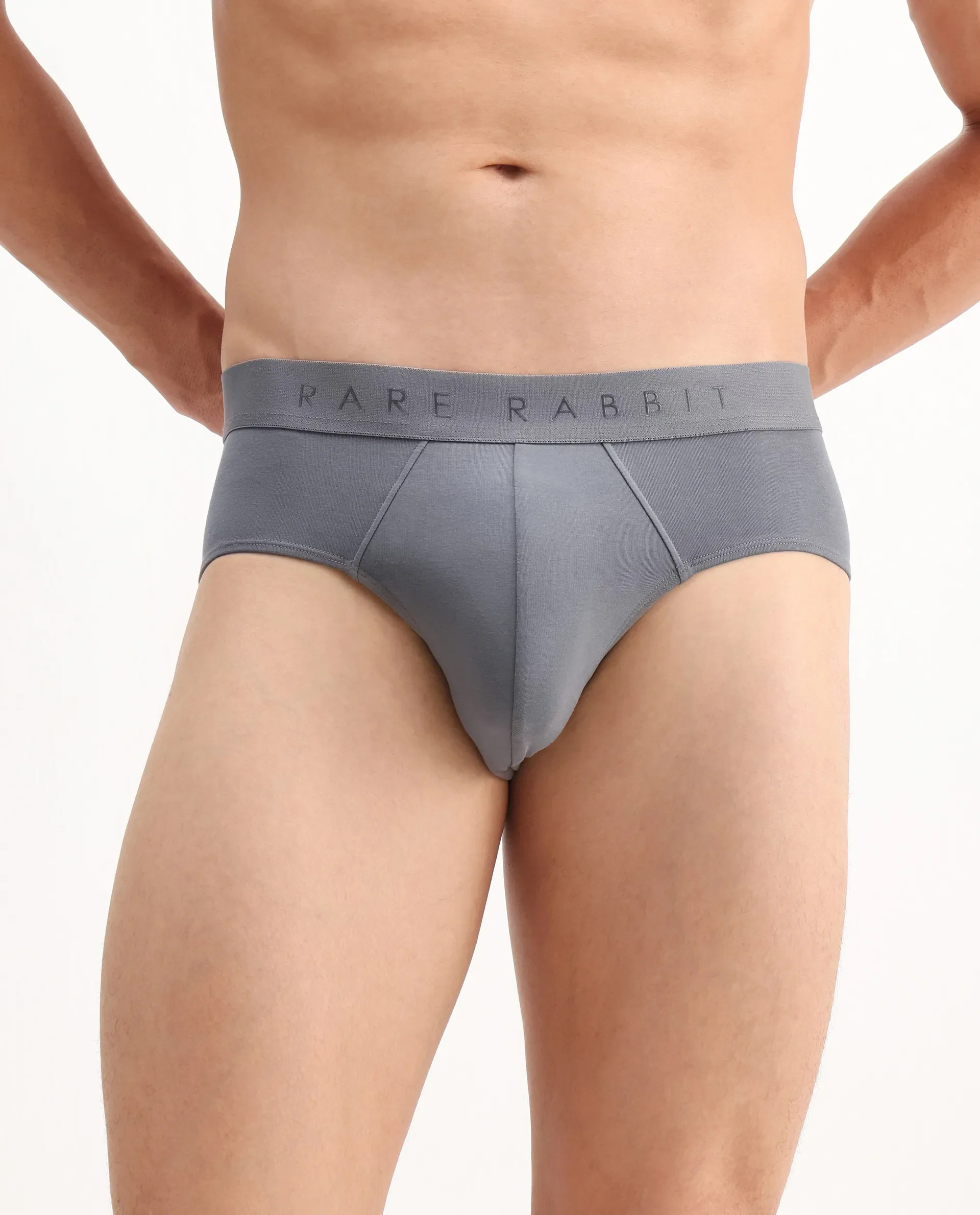 Rare Rabbit Men Hither Grey Soft Cotton Stretch Briefs - Image 5