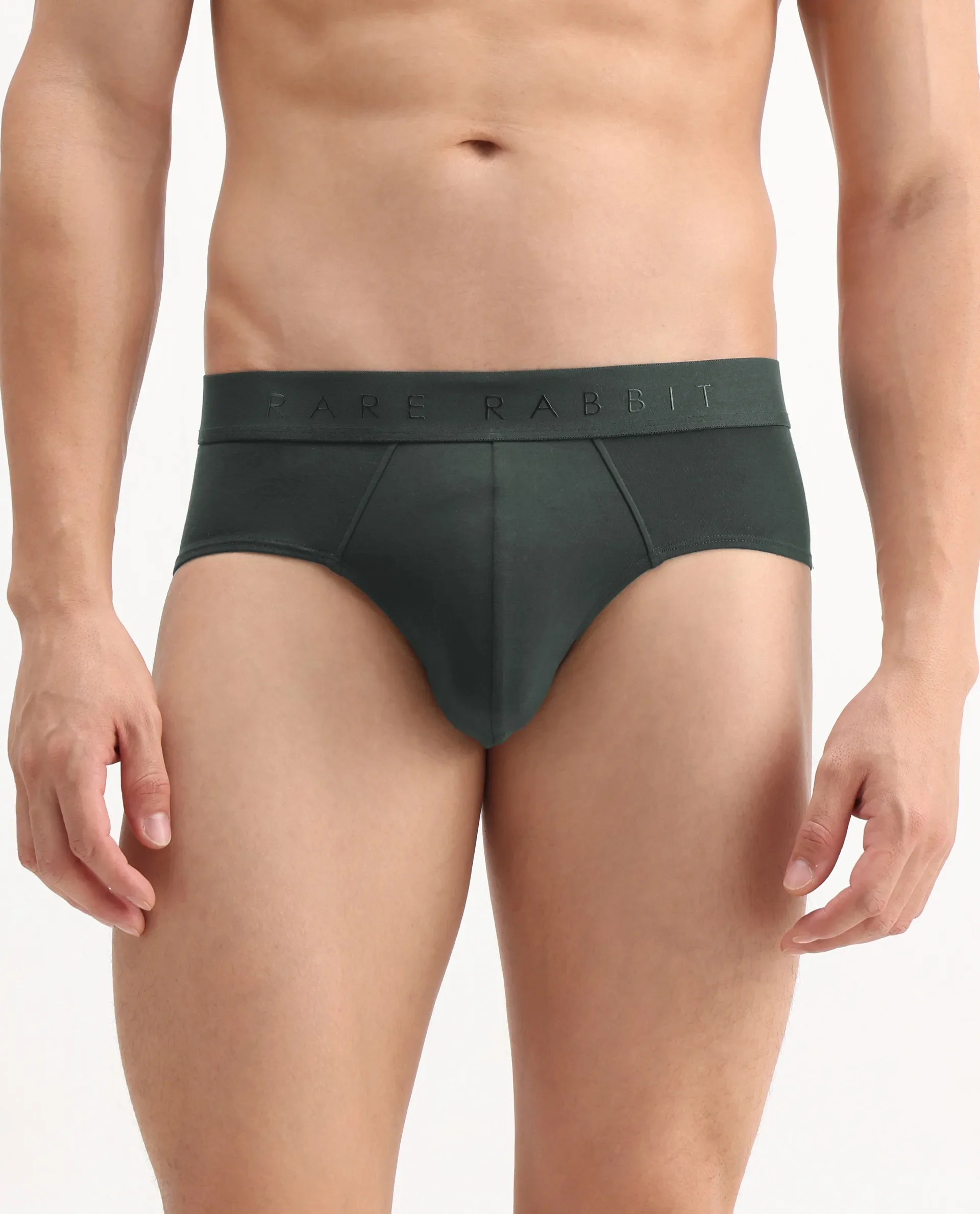 Rare Rabbit Men Hither Olive Soft Cotton Stretch Briefs - Image 5