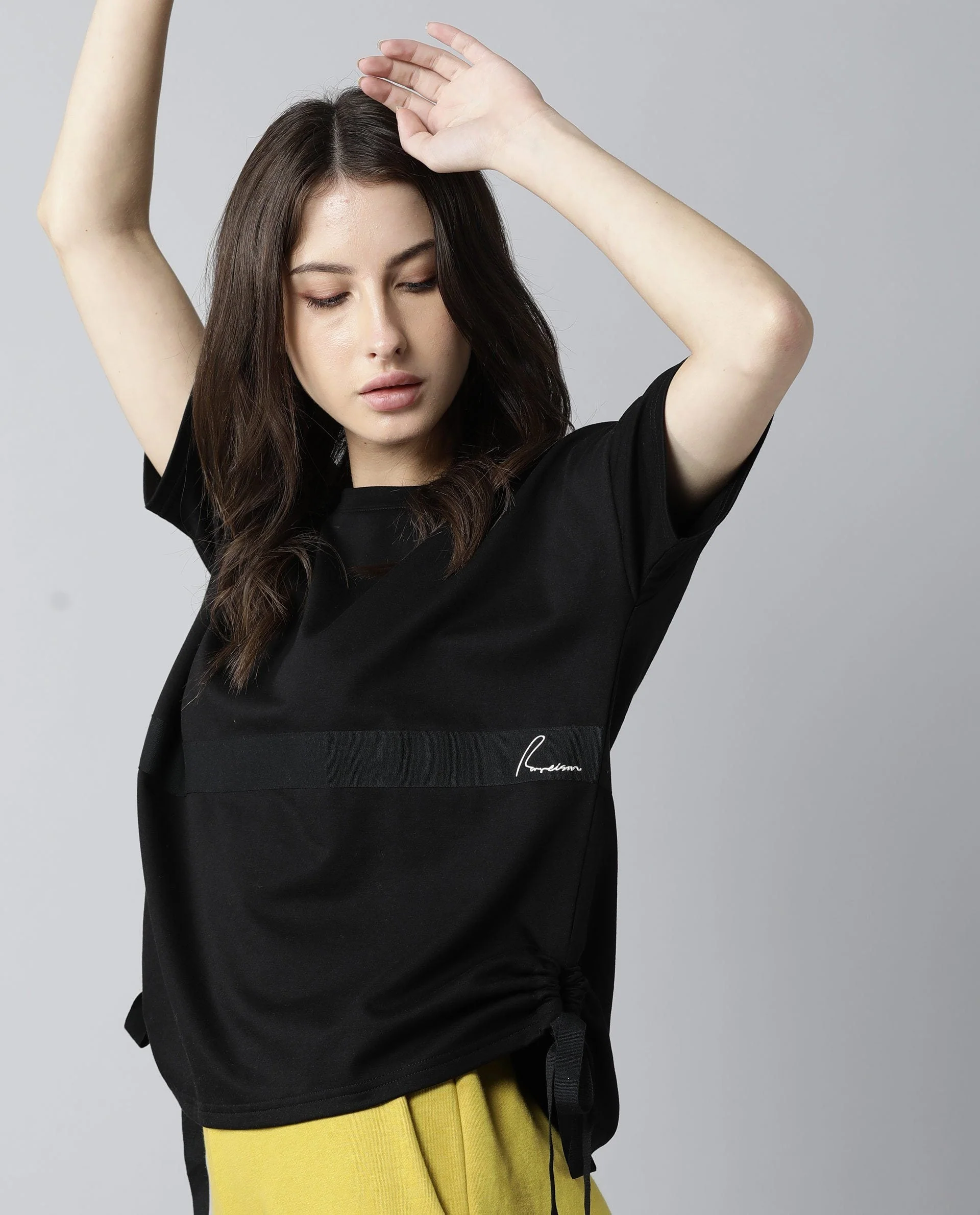 Rareism Womens Hoa Black T-Shirt Polycotton Fabric Short Sleeve Regular Fit Round Neck - Image 4