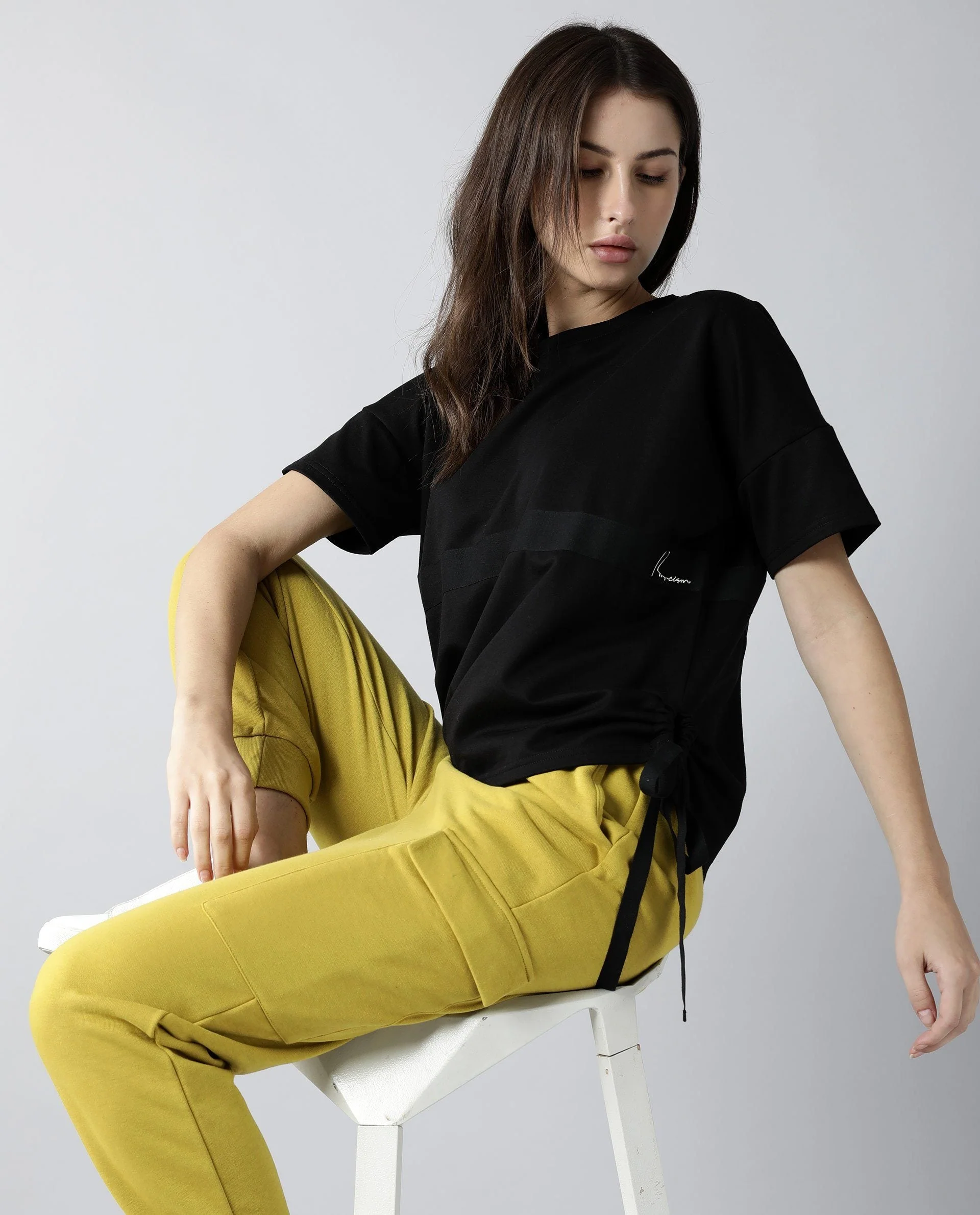 Rareism Womens Hoa Black T-Shirt Polycotton Fabric Short Sleeve Regular Fit Round Neck - Image 6