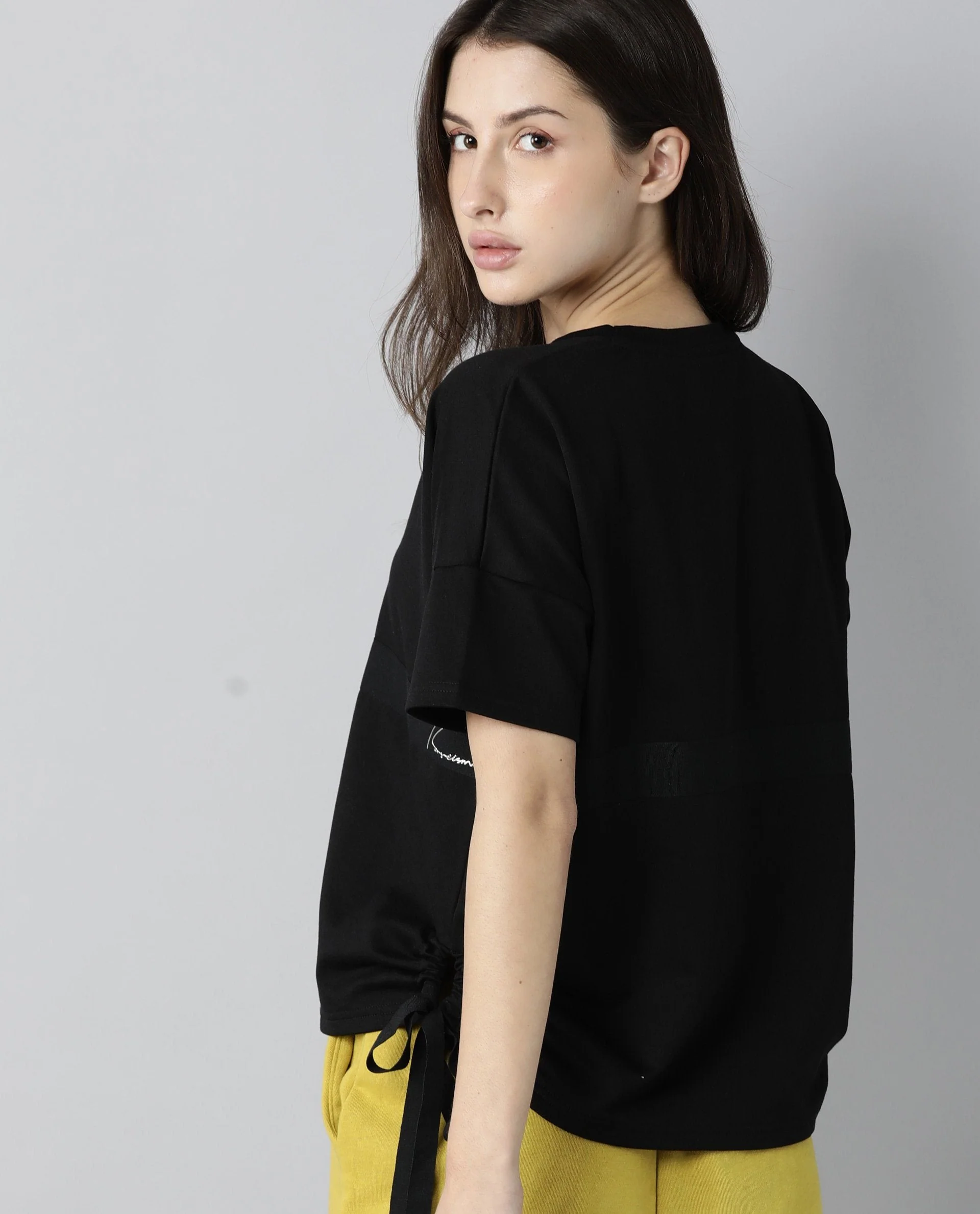 Rareism Womens Hoa Black T-Shirt Polycotton Fabric Short Sleeve Regular Fit Round Neck - Image 8