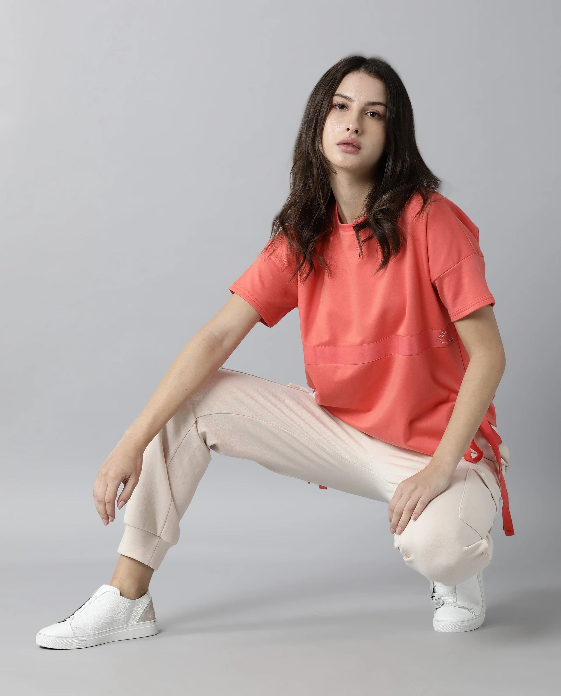 Rareism Womens Hoa Orange T-Shirt Polycotton Fabric Short Sleeve Regular Fit Round Neck - Image 7