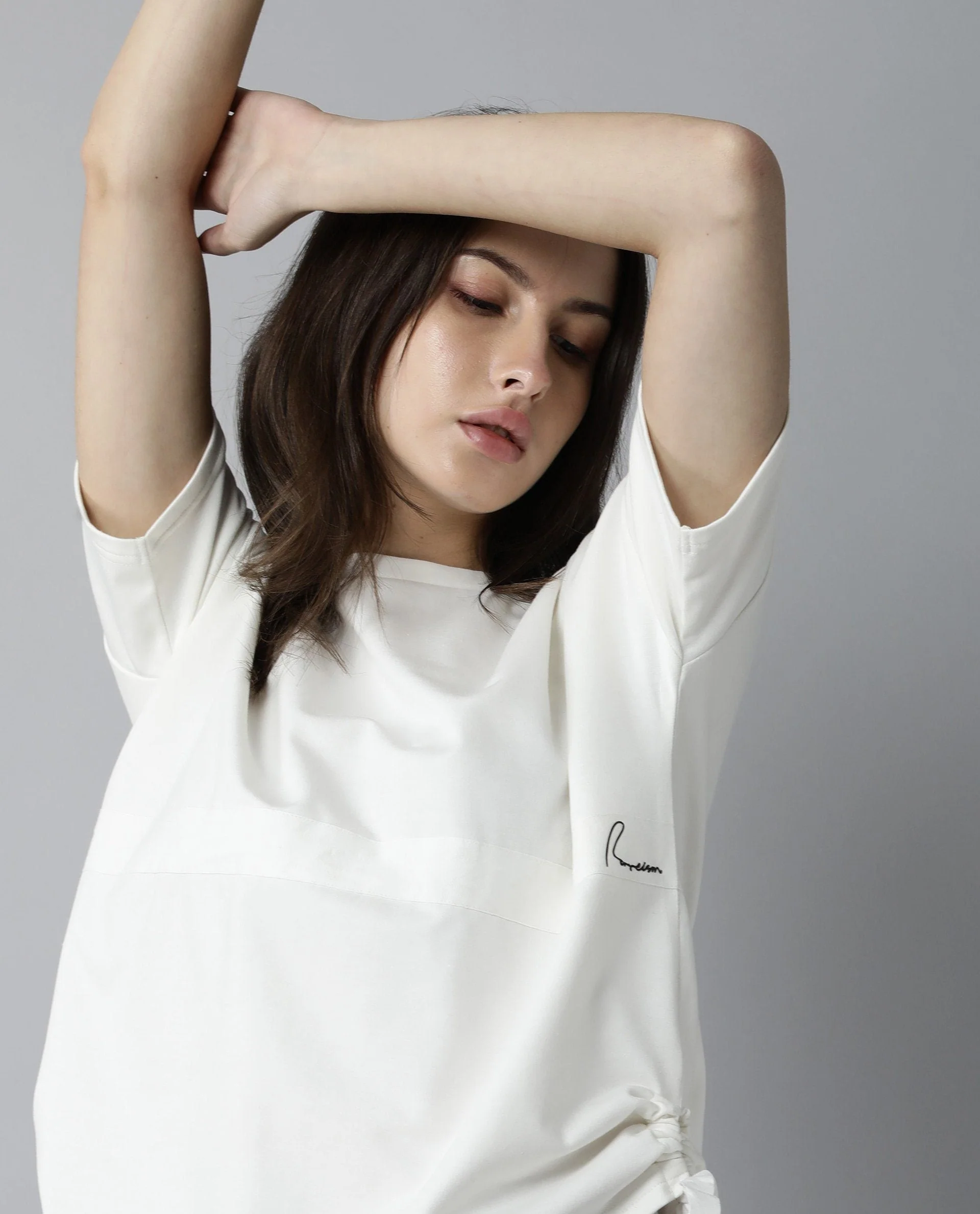 Rareism Womens Hoa Off White T-Shirt Polycotton Fabric Short Sleeve Regular Fit Round Neck - Image 5