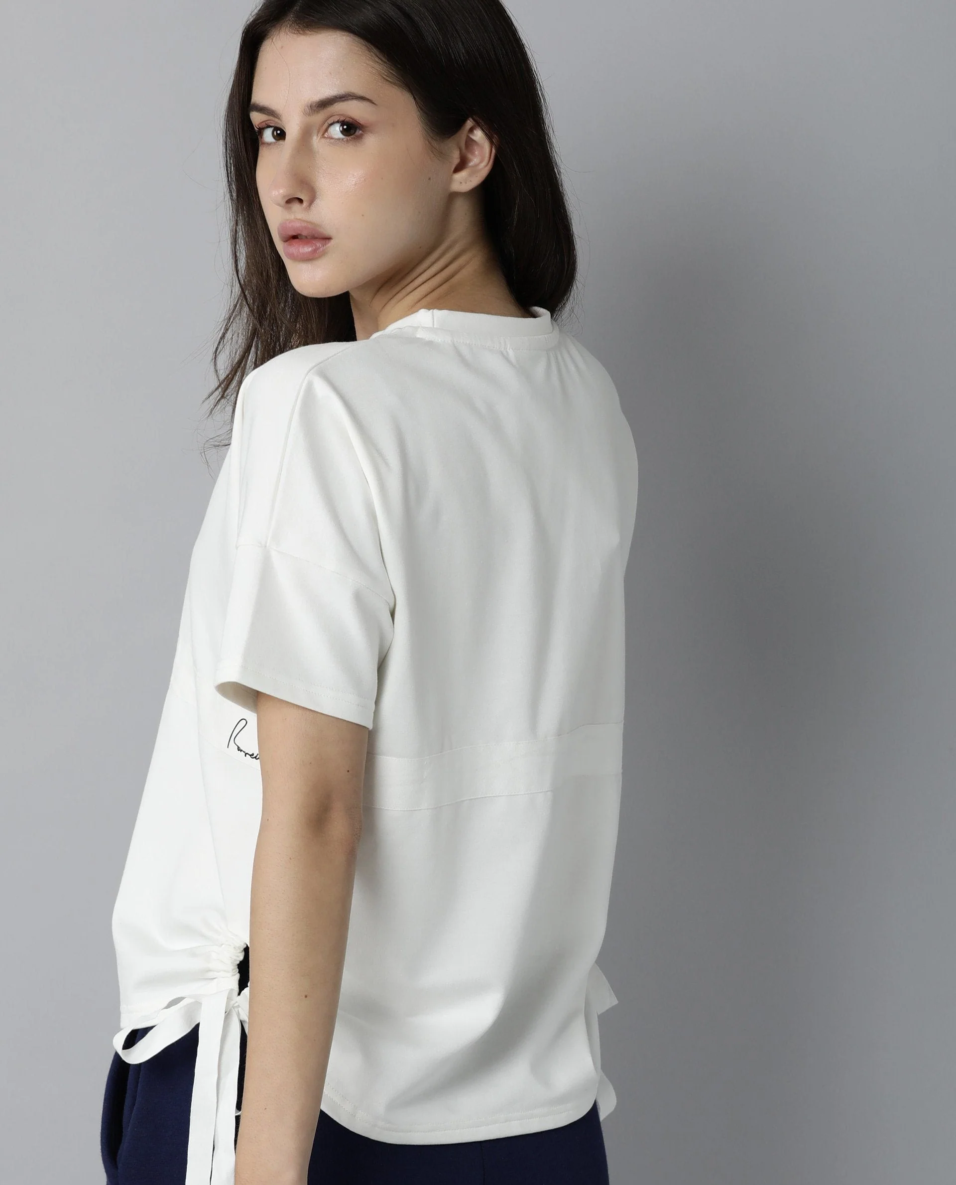 Rareism Womens Hoa Off White T-Shirt Polycotton Fabric Short Sleeve Regular Fit Round Neck - Image 7