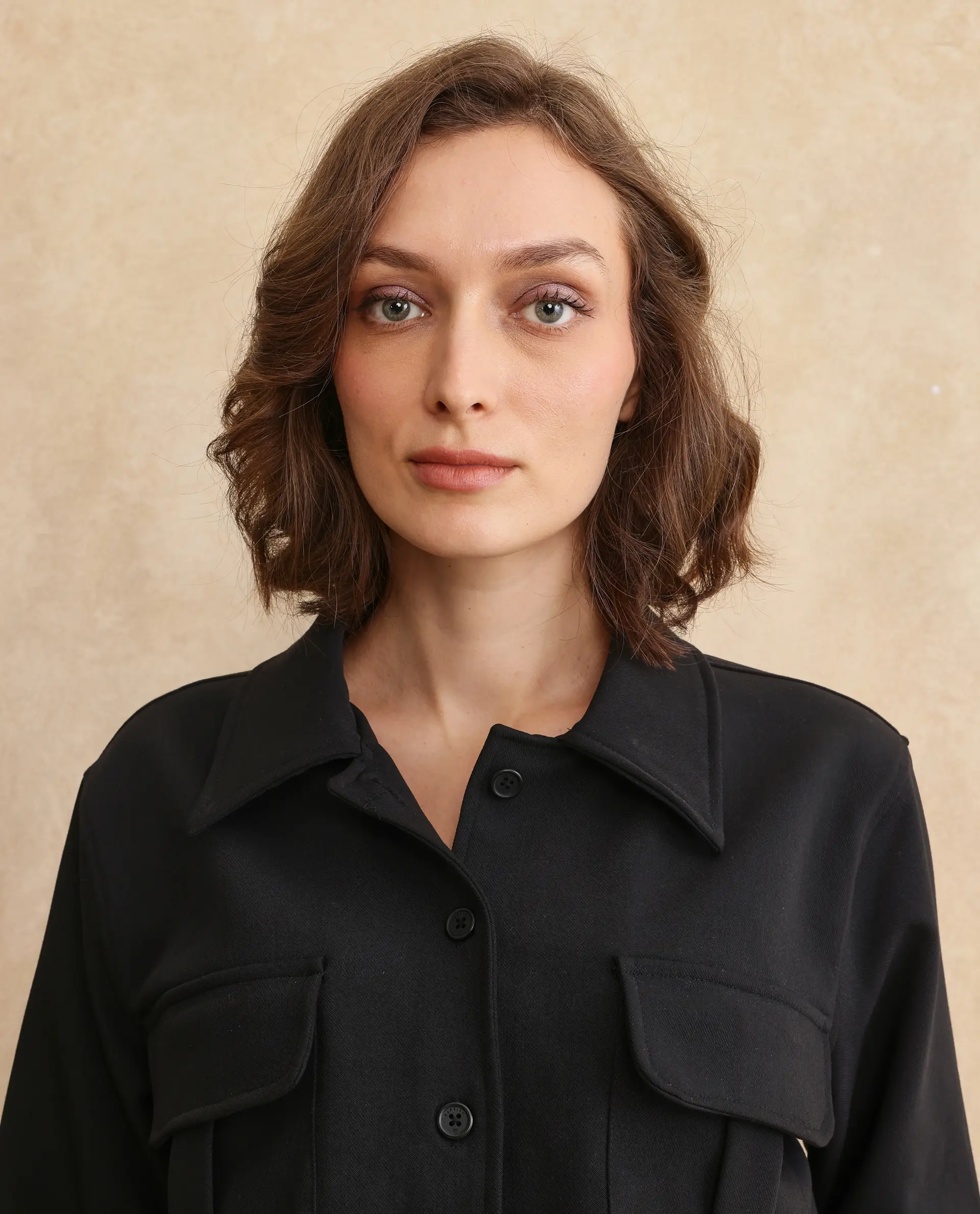 Rareism Women's Hobart Black Drop Collar Plain Cuffed Sleeve Crop Regular Fit Jacket - Image 4