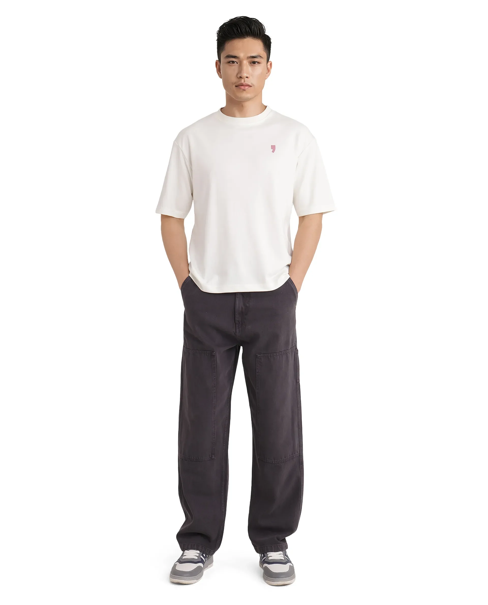 Rare Rabbit Men's Hol Off White Cotton Graphic Print Boxy Fit Half Sleeve Crew Neck T-Shirt - Image 3