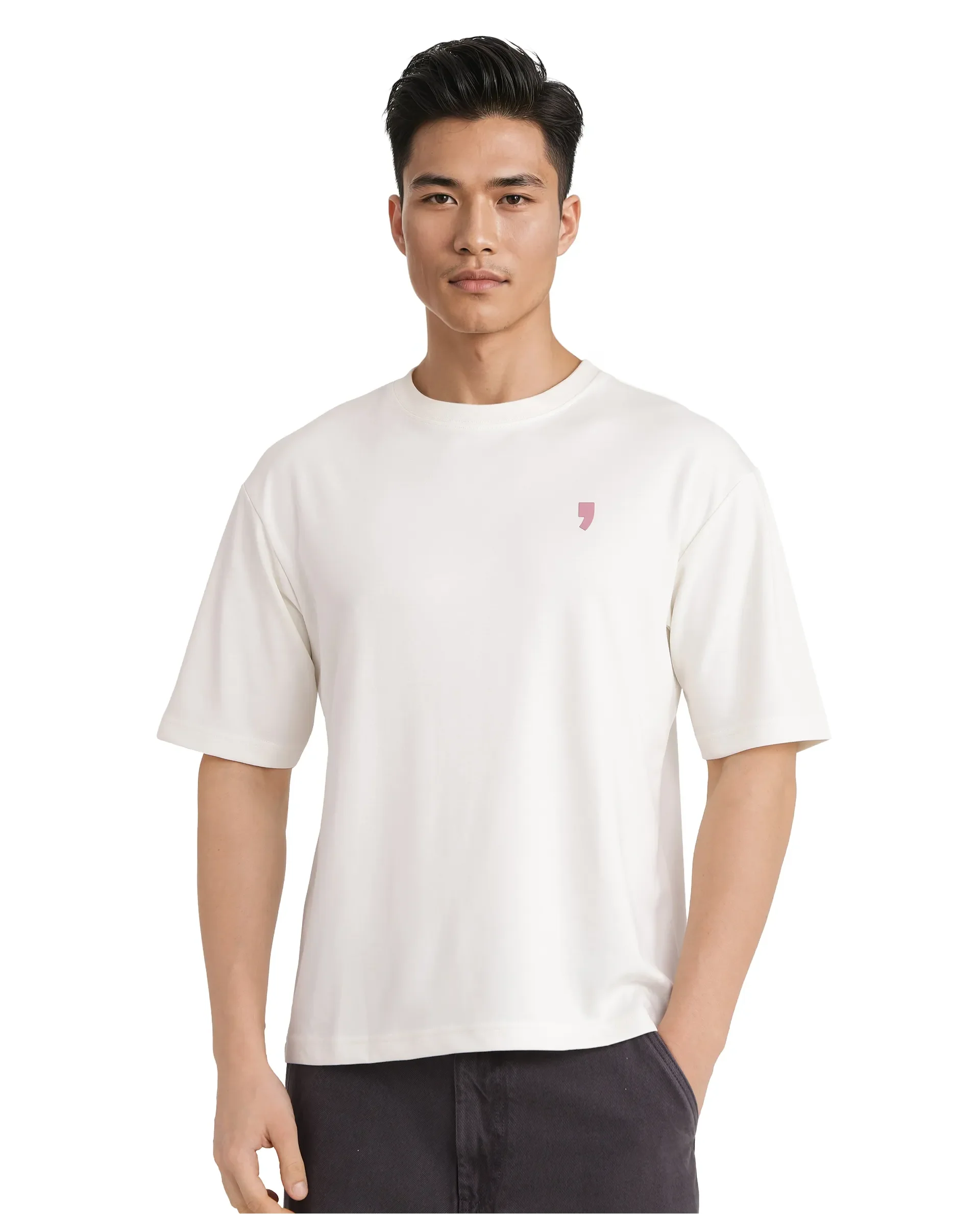 Rare Rabbit Men's Hol Off White Cotton Graphic Print Boxy Fit Half Sleeve Crew Neck T-Shirt - Image 5