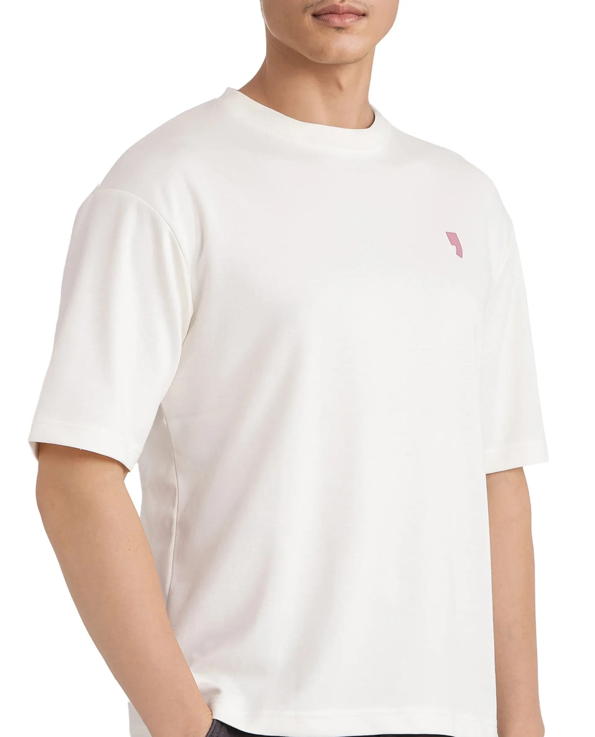 Rare Rabbit Men's Hol Off White Cotton Graphic Print Boxy Fit Half Sleeve Crew Neck T-Shirt - Image 8