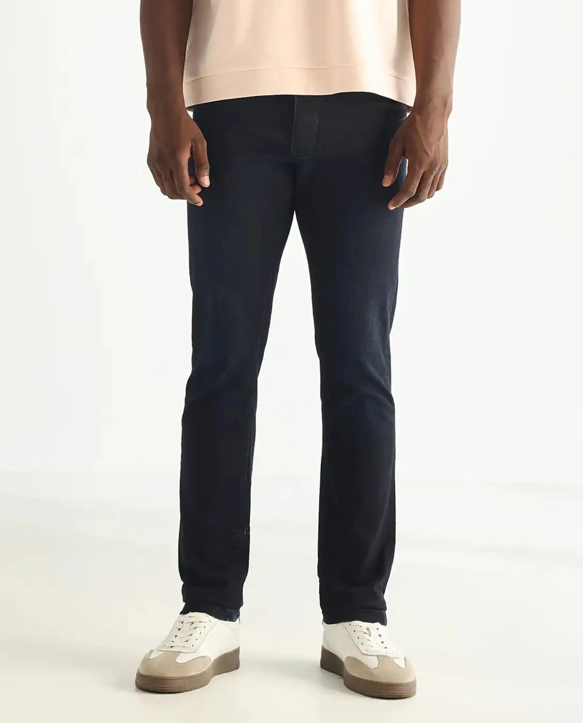 Rare Rabbit Men's Holand Navy Cotton Plain Hawk Slim Fit Jeans - Image 10