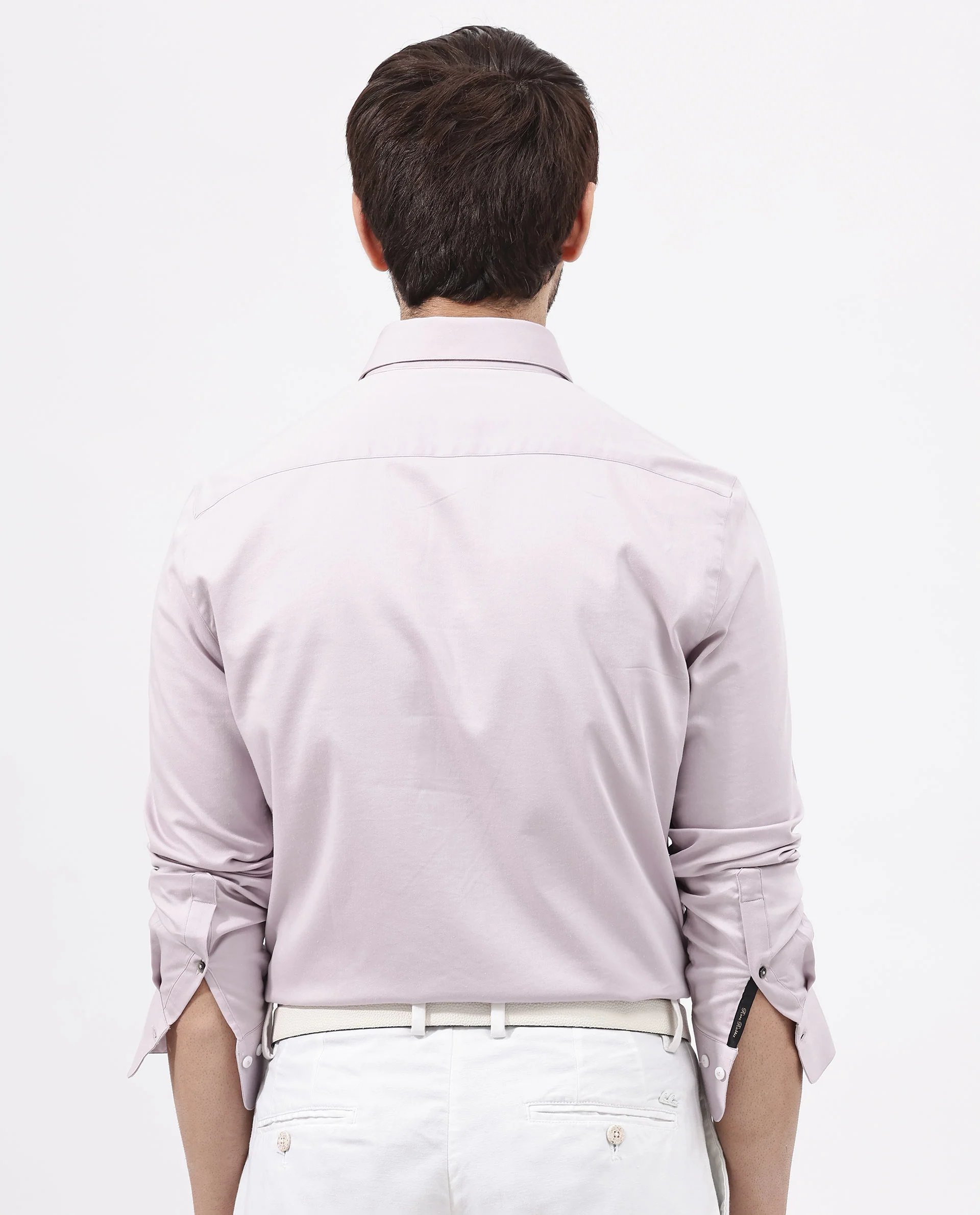Rare Rabbit Men's Holand Pastel Purple Satin Plain Regular Fit Full Sleeve Collared Shirt - Image 7