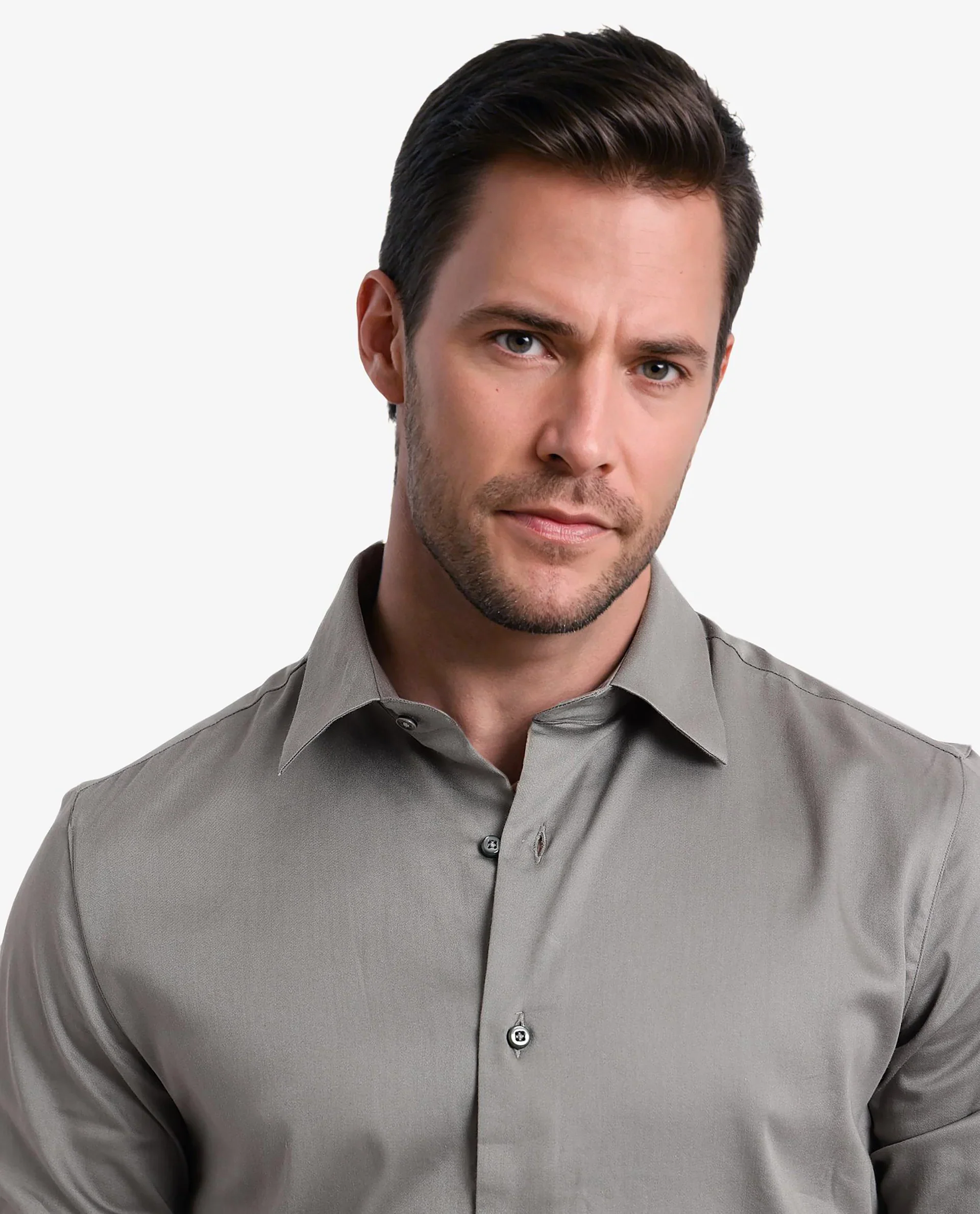 Rare Rabbit Men's Holla Olive Satin Plain Regular Fit Full Sleeve Collared Shirt - Image 6