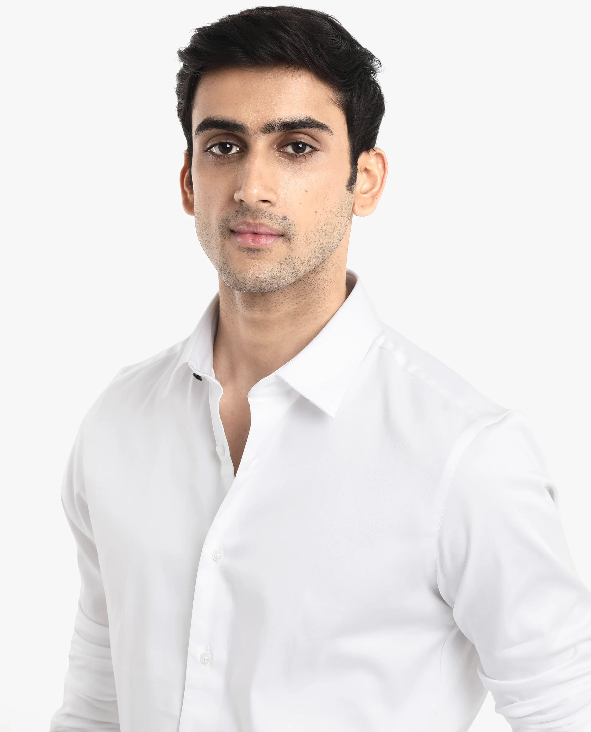 Rare Rabbit Men's Holla White Satin Plain Regular Fit Full Sleeve Collared Shirt - Image 5