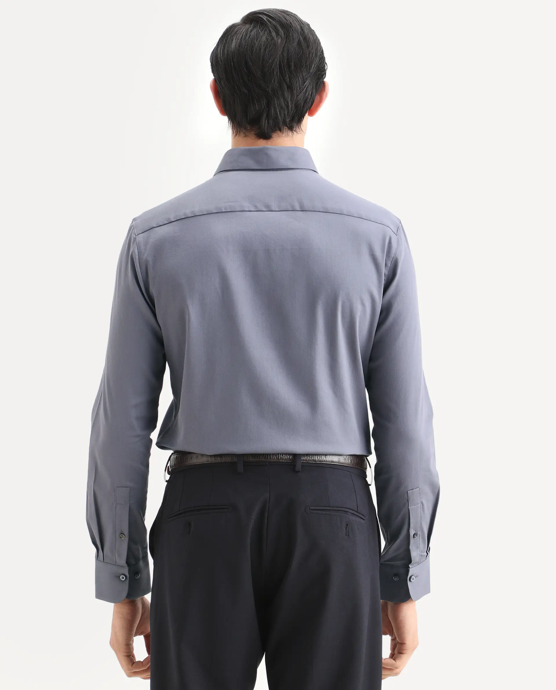 Rare Rabbit Men's Holla-Ss26 Purple Cotton Blend Fabric Full Sleeve Spread Collar Regular Fit Plain Shirt - Image 7