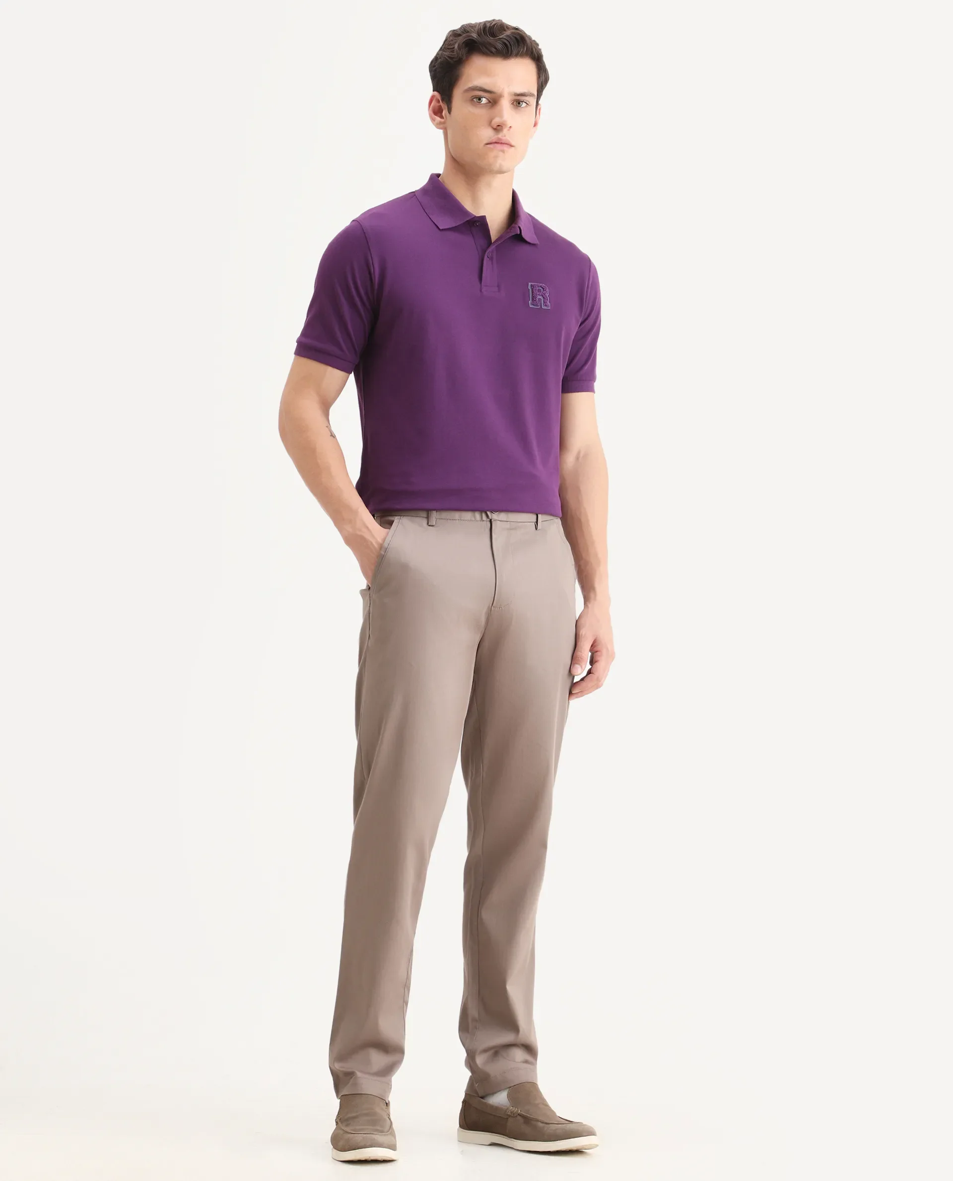 Rare Rabbit Men Hols Dark Beige Cotton Blend Fabric Button Closure Plain Trouser - Image 6