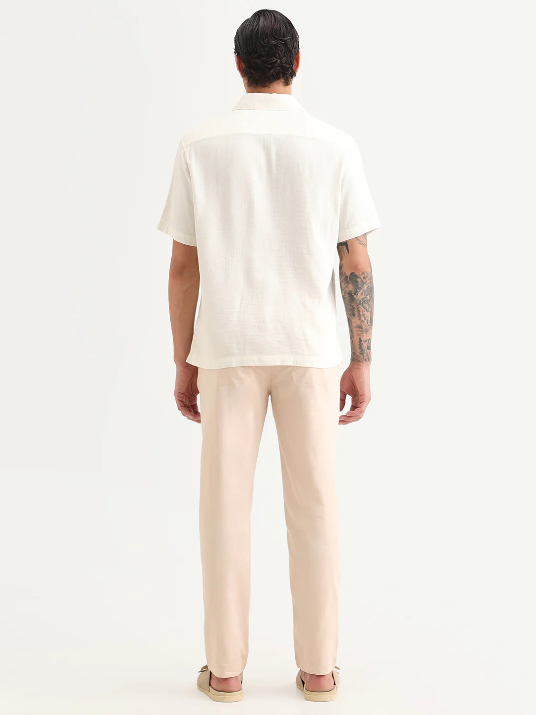 Rare Rabbit Men Hols Light Beige Cotton Blend Fabric Button Closure Plain Trouser - Image 8