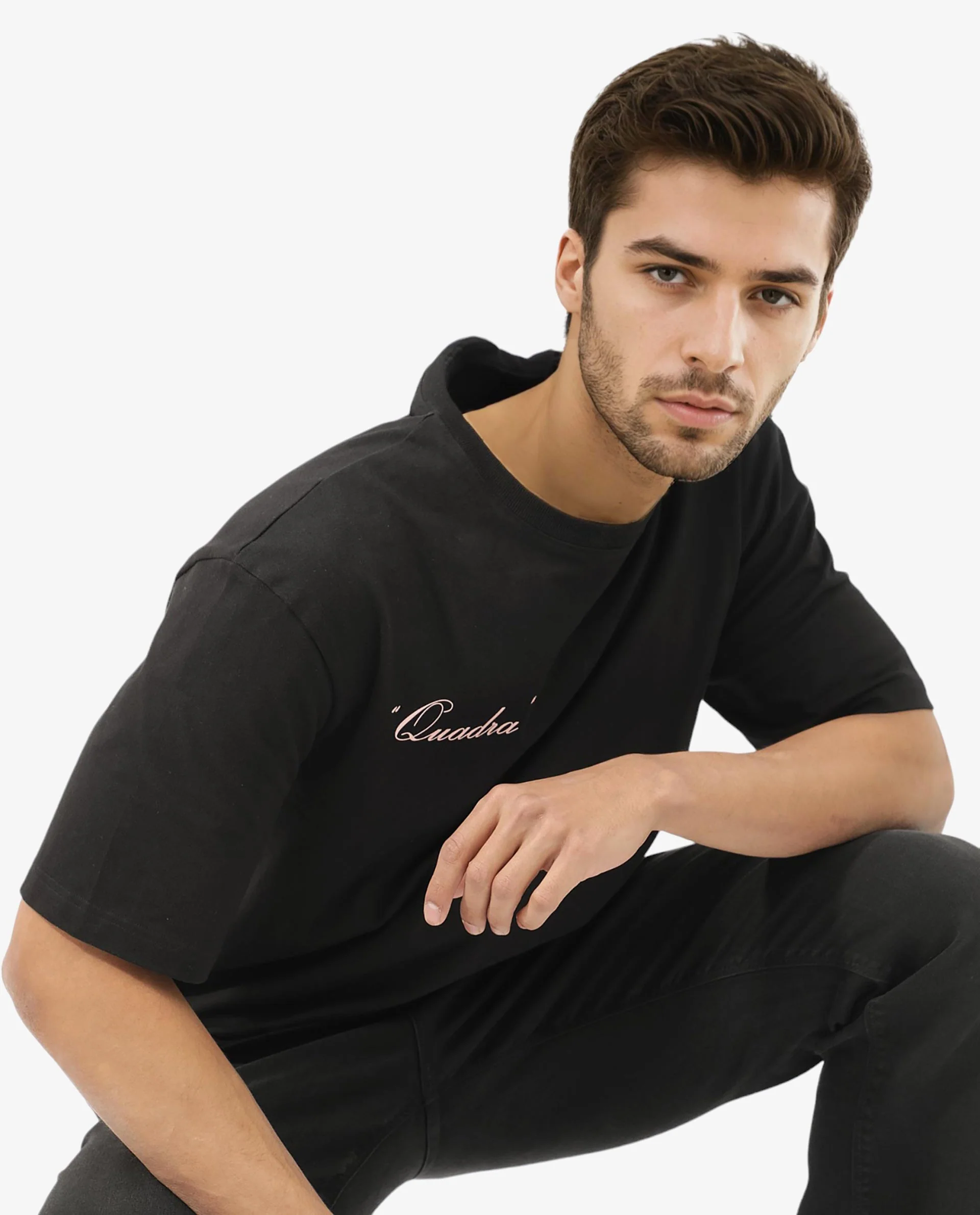 Rare Rabbit Articale Men's Holt Black Cotton Polyester Fabric Crew Neck Oversized Fit Graphic Print T-Shirt - Image 2