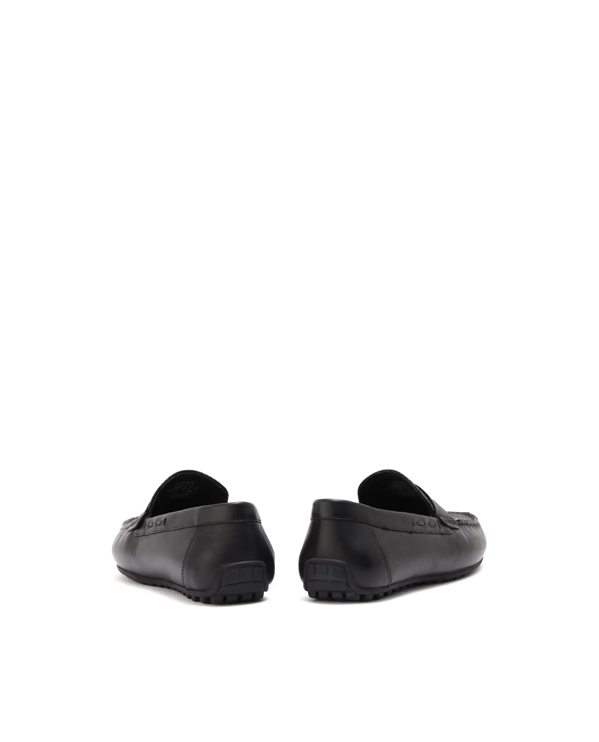 Rare Rabbit Men's Honey Black Slip-On 3D Plated Genuine Leather Driver Moccasin - Image 5