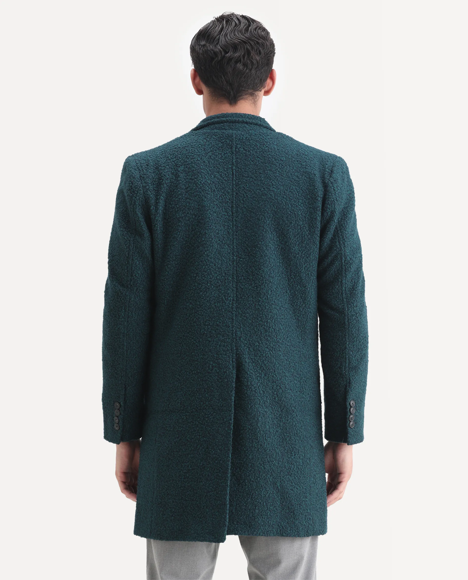 Rare Rabbit Men's Hong Green Polyester Textured Tailored Fit Full Sleeve Lapel Neck Jacket - Image 7